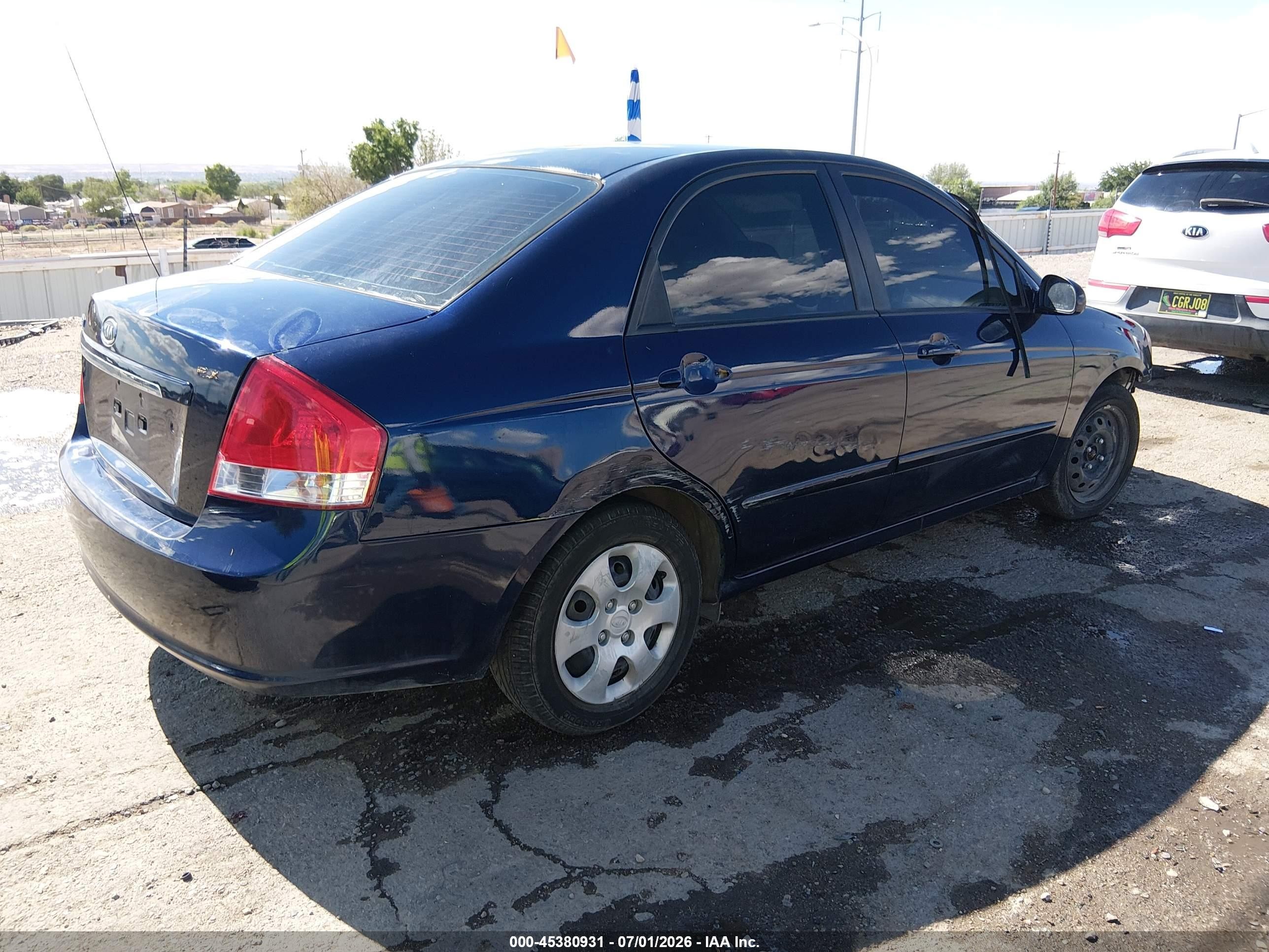 2007 Kia Spectra Ex Blue vin: KNAFE121575399201