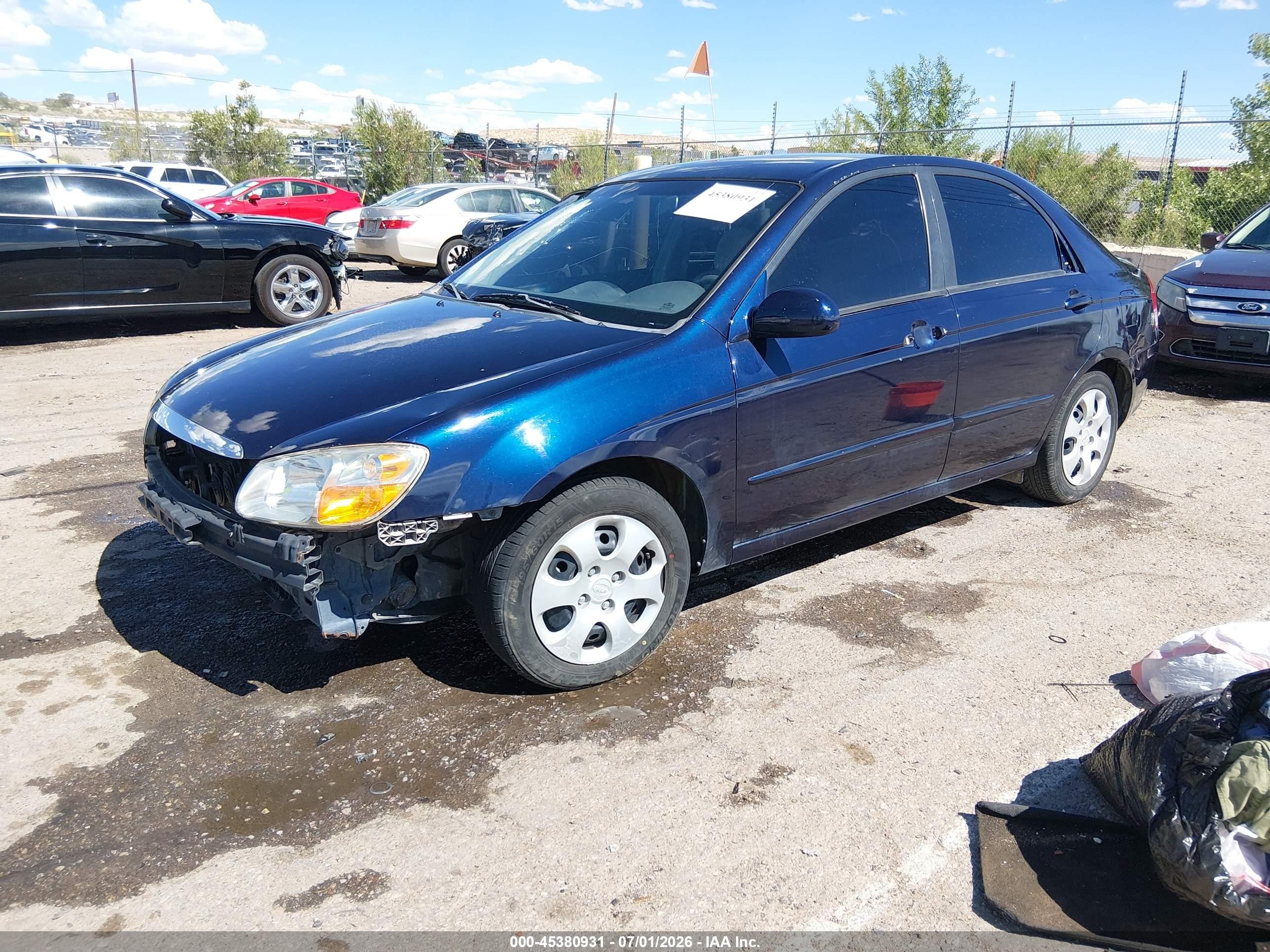 2007 Kia Spectra Ex Blue vin: KNAFE121575399201