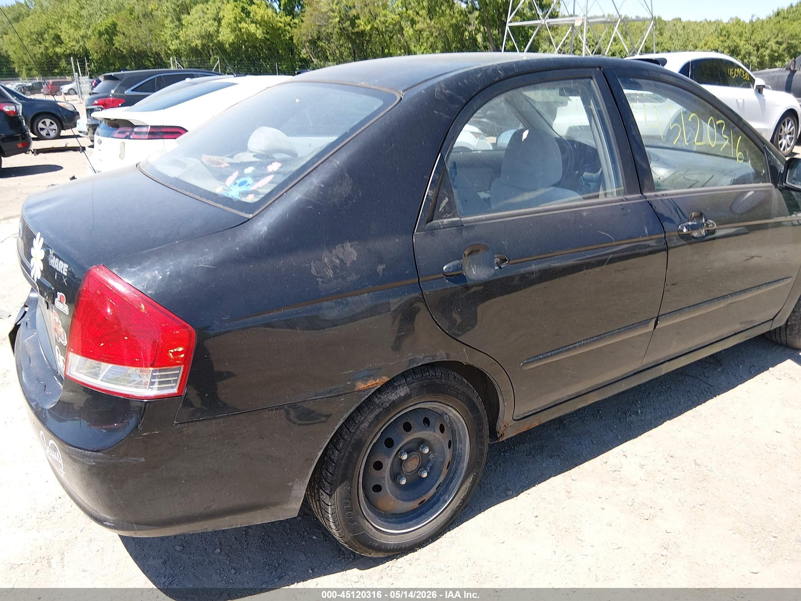 2007 Kia Spectra Ex Черный vin: KNAFE121575467464