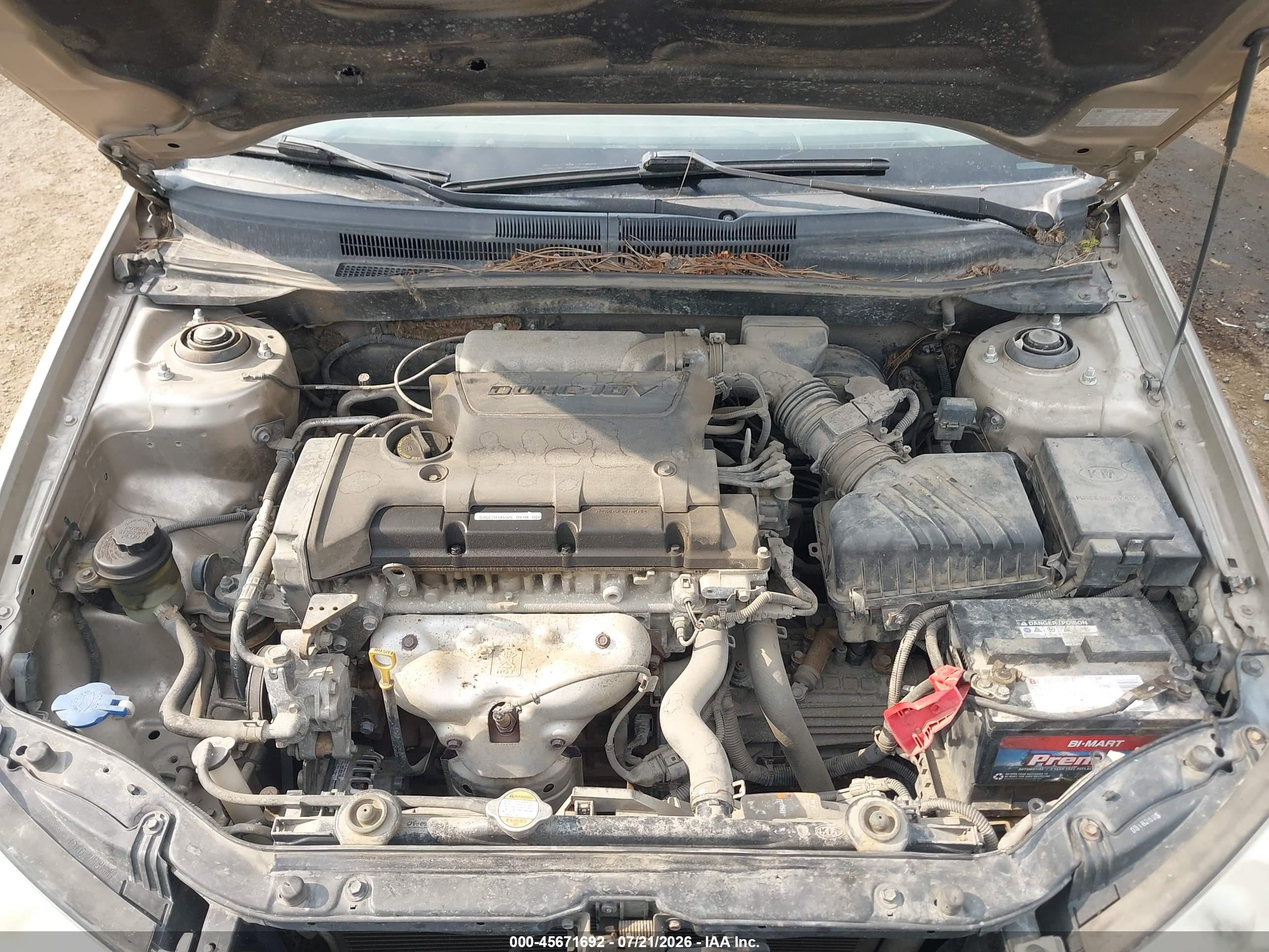 2008 Kia Spectra Ex Gold vin: KNAFE121585494214
