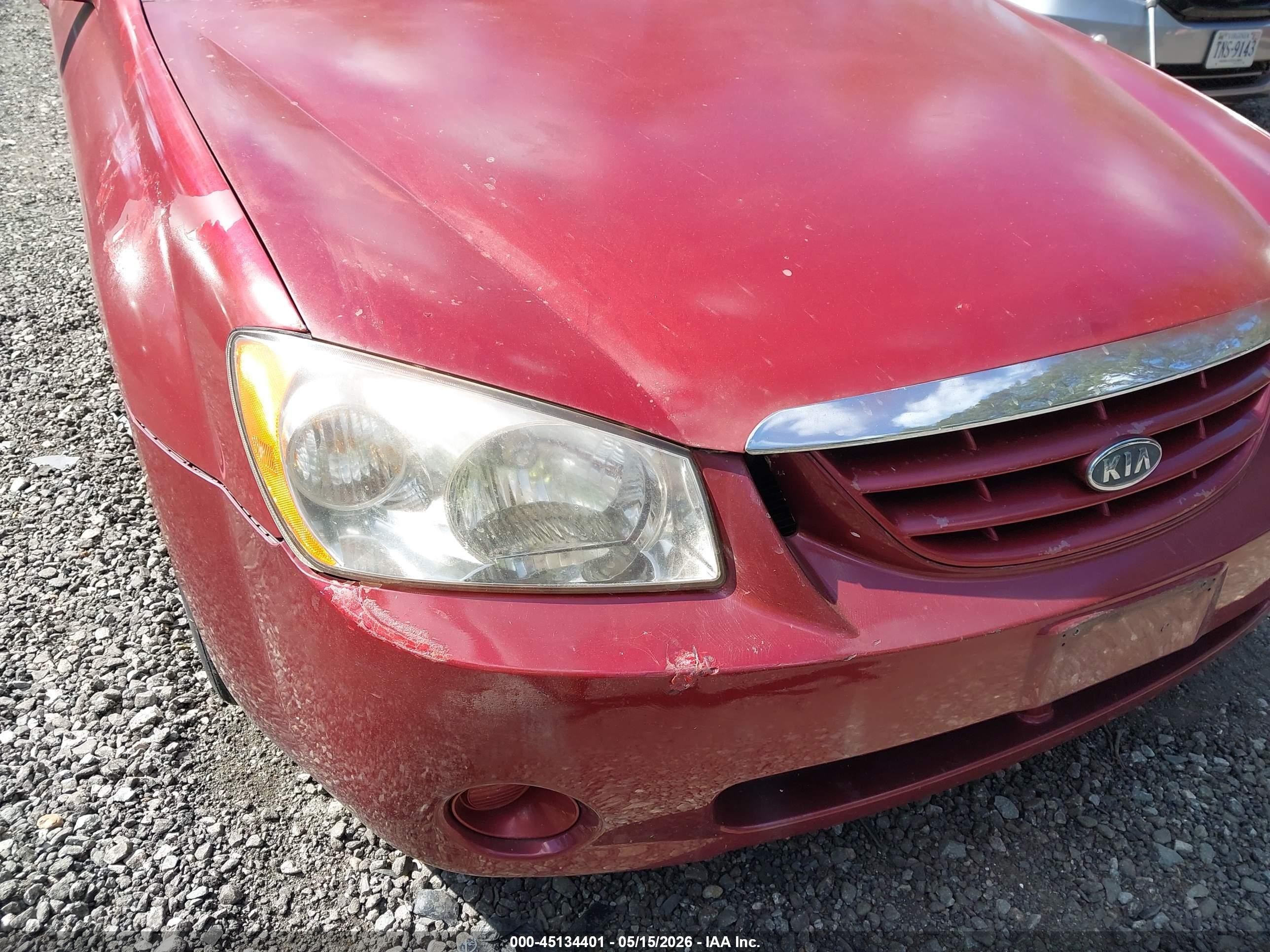 2006 Kia Spectra Ex/lx/sx Burgundy vin: KNAFE121665301582