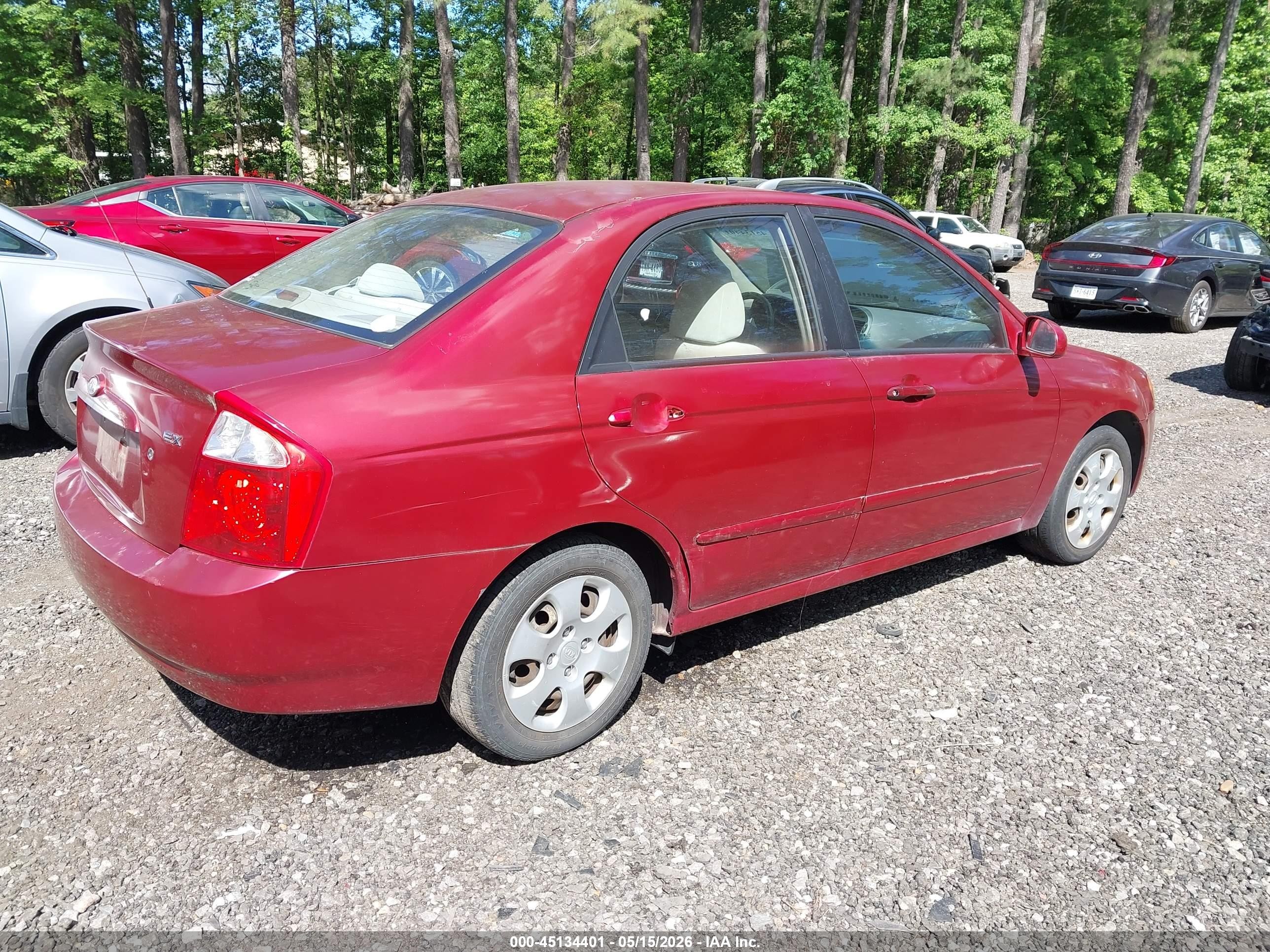 2006 Kia Spectra Ex/lx/sx Burgundy vin: KNAFE121665301582