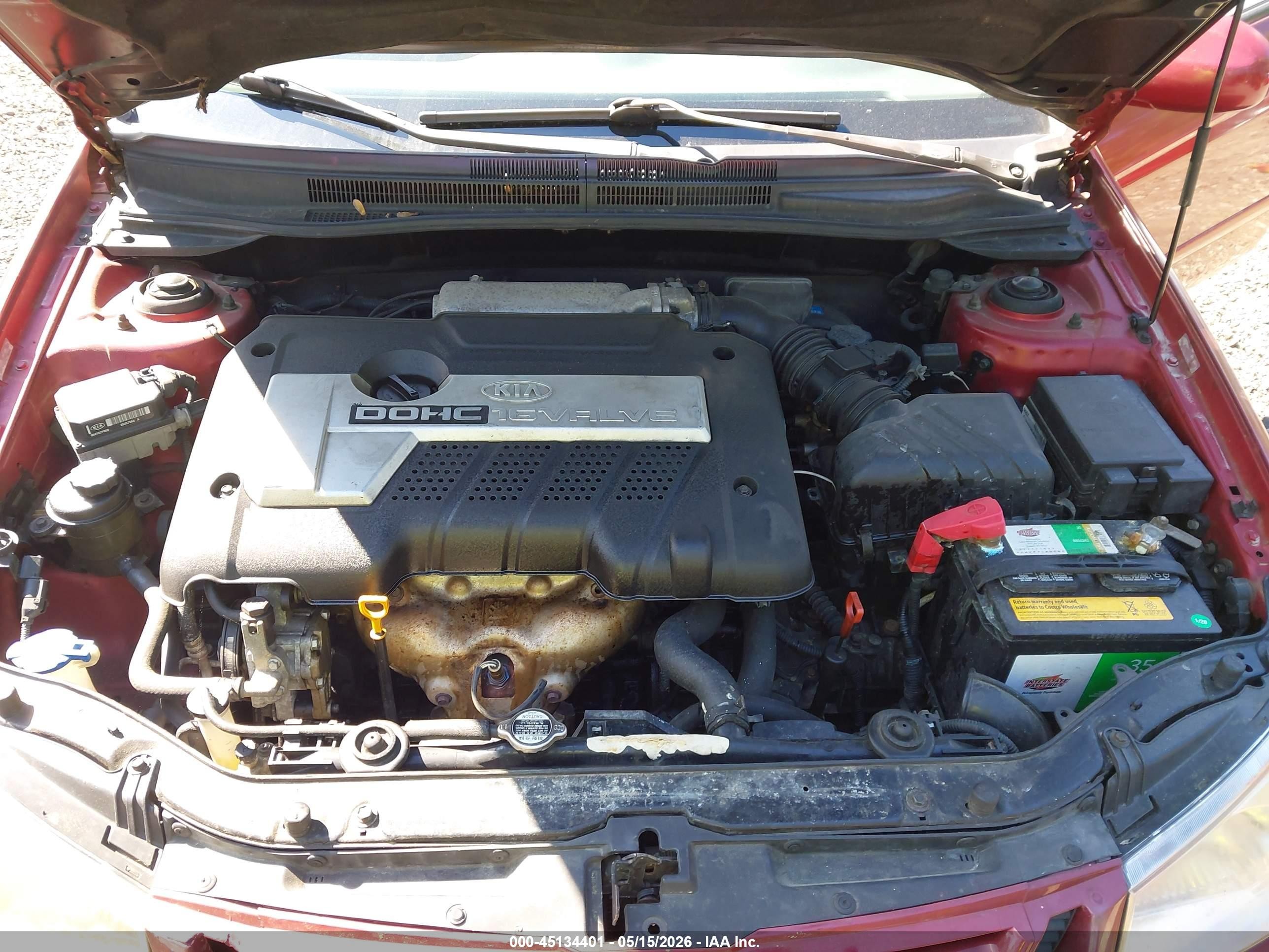 2006 Kia Spectra Ex/lx/sx Burgundy vin: KNAFE121665301582