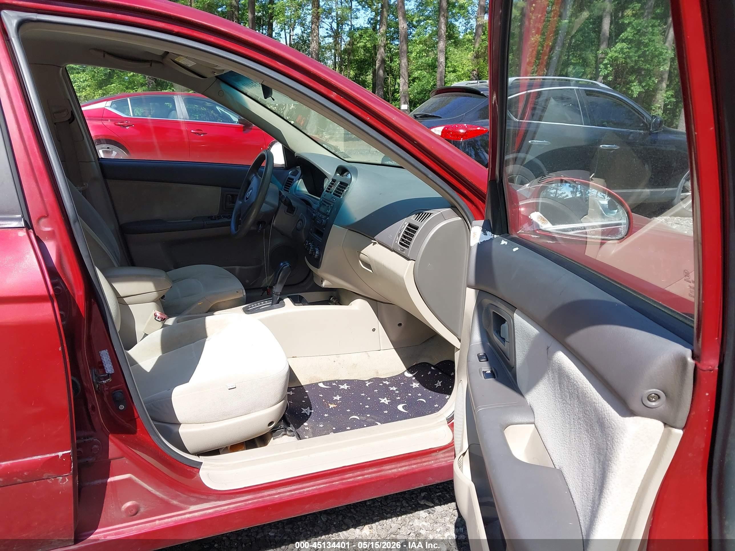 2006 Kia Spectra Ex/lx/sx Burgundy vin: KNAFE121665301582
