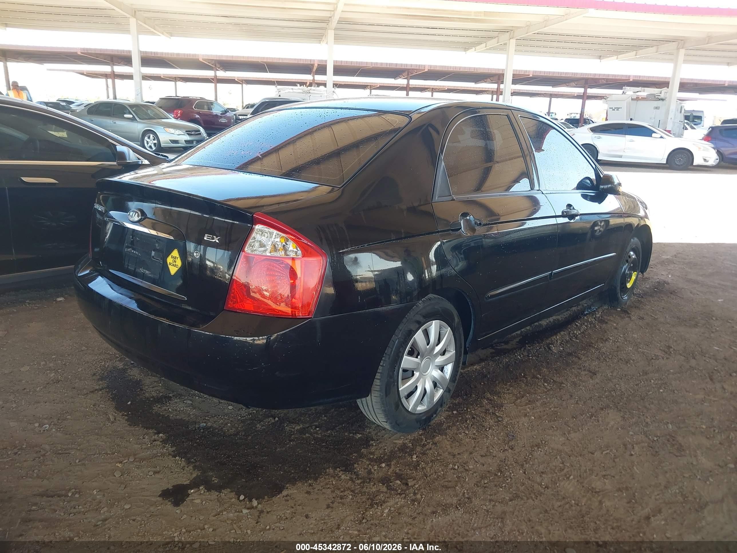 2006 Kia Spectra Ex/lx/sx Black vin: KNAFE121665321900
