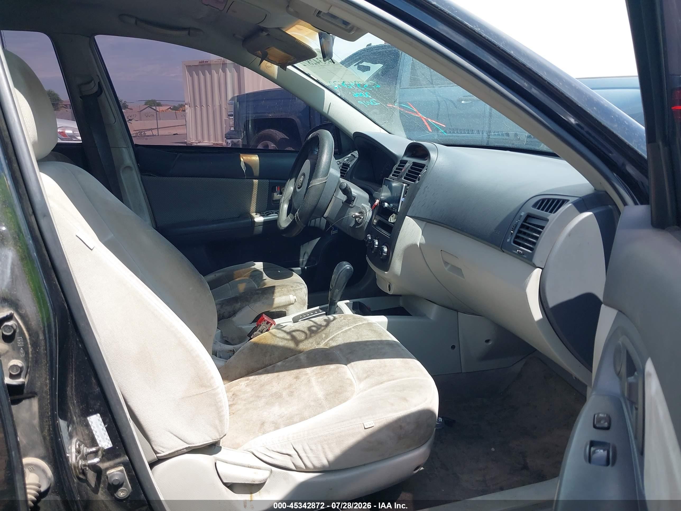 2006 Kia Spectra Ex/lx/sx Black vin: KNAFE121665321900