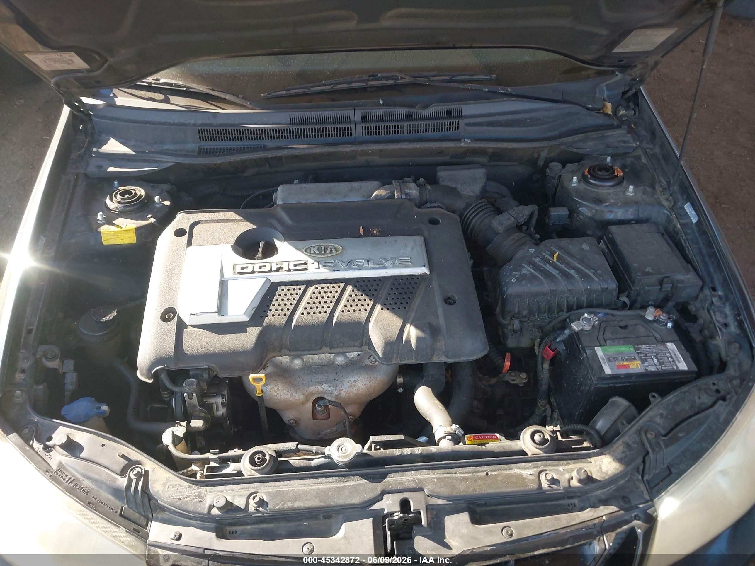 2006 Kia Spectra Ex/lx/sx Black vin: KNAFE121665321900