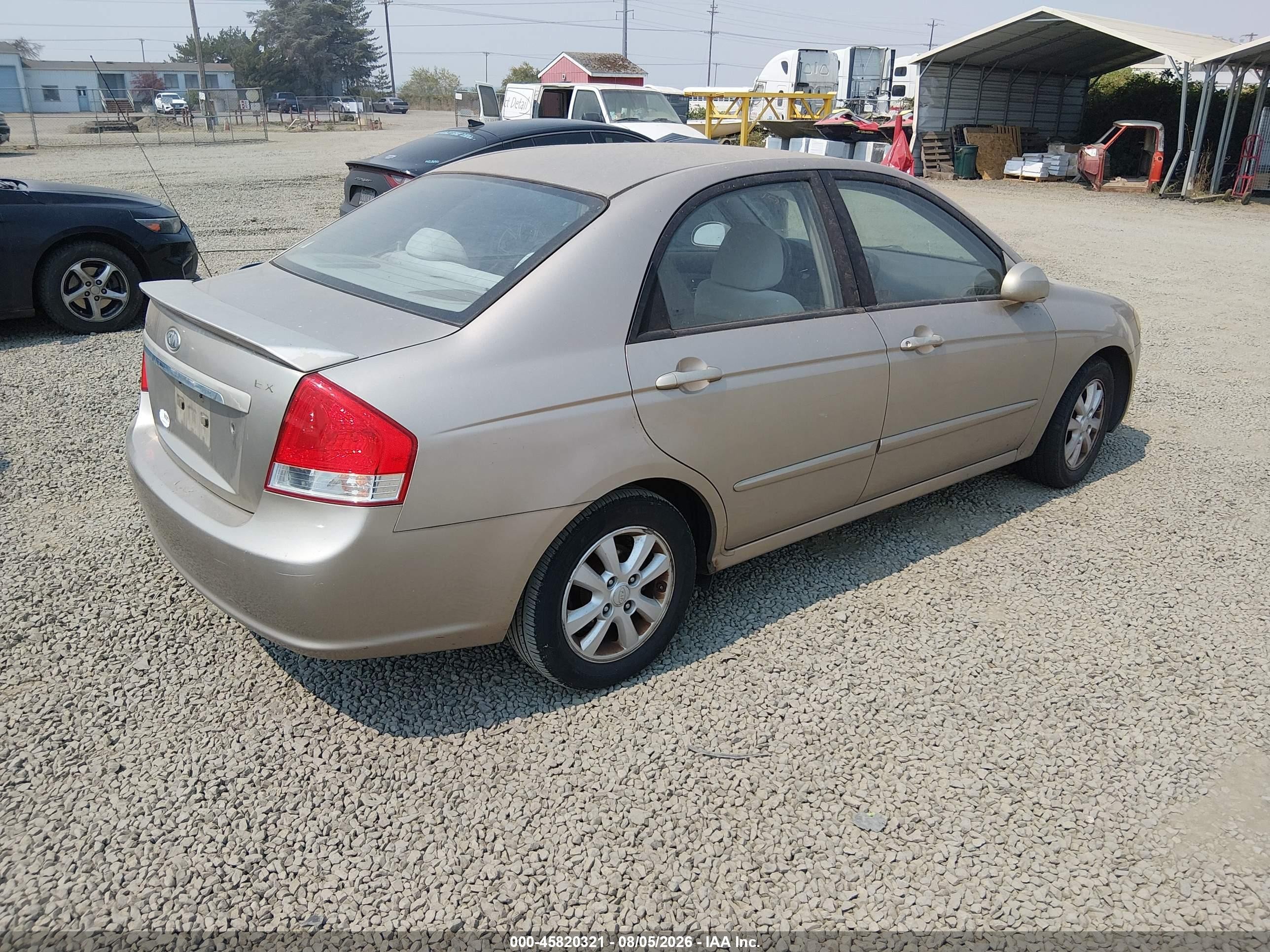 2007 Kia Spectra Ex Tan vin: KNAFE121775408576