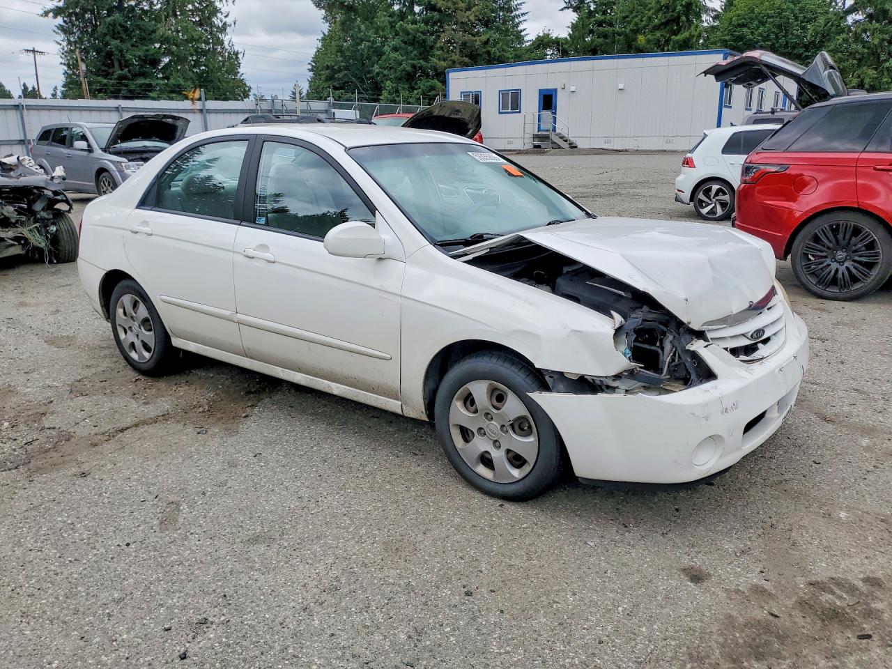 2005 Kia Spectra Lx White vin: KNAFE121855139338