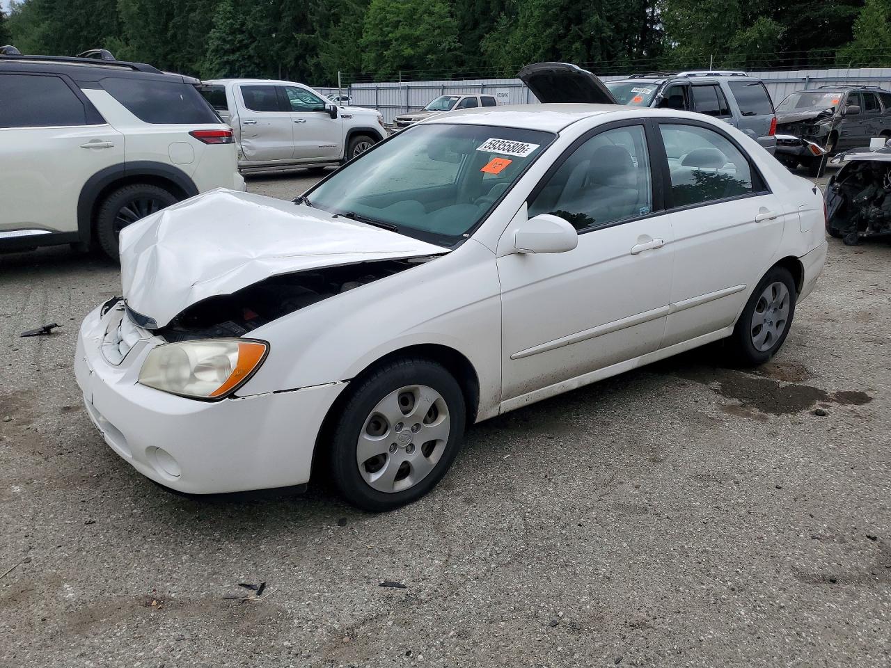 2005 Kia Spectra Lx White vin: KNAFE121855139338