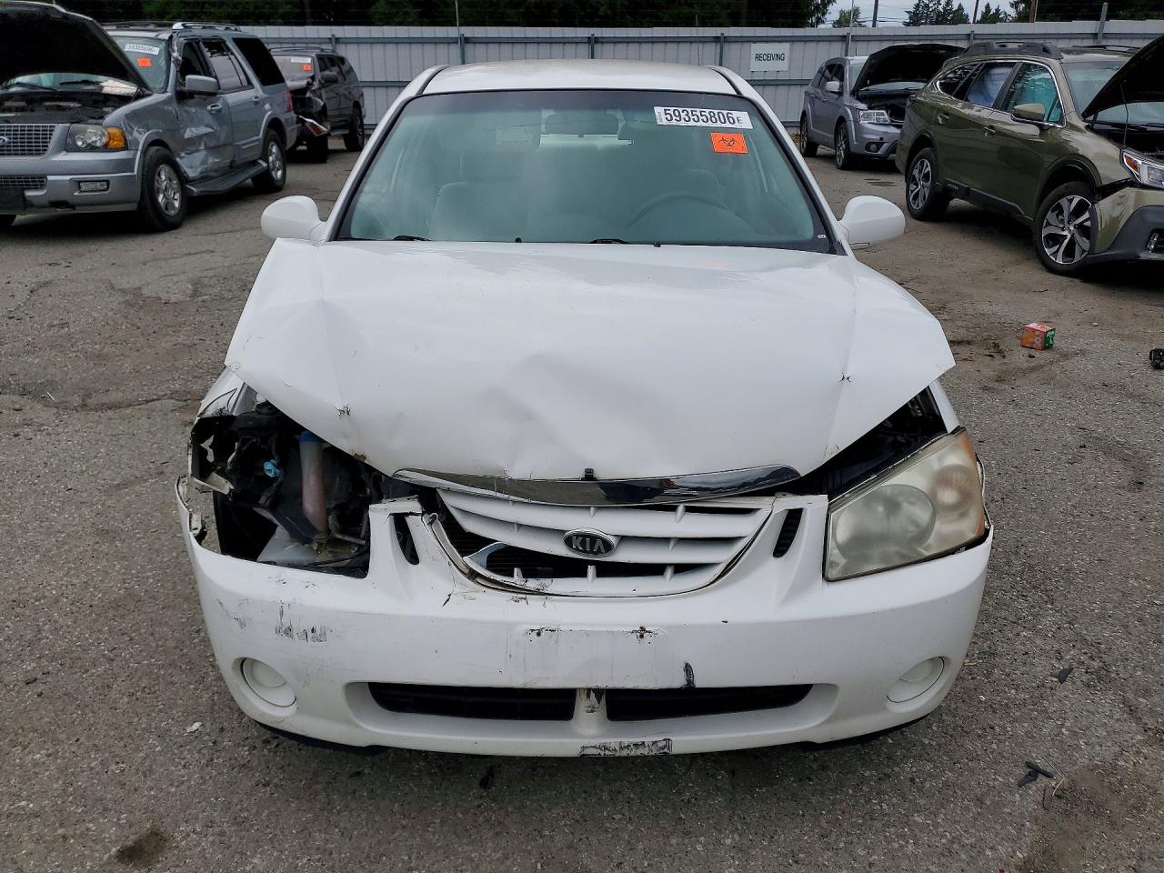 2005 Kia Spectra Lx White vin: KNAFE121855139338