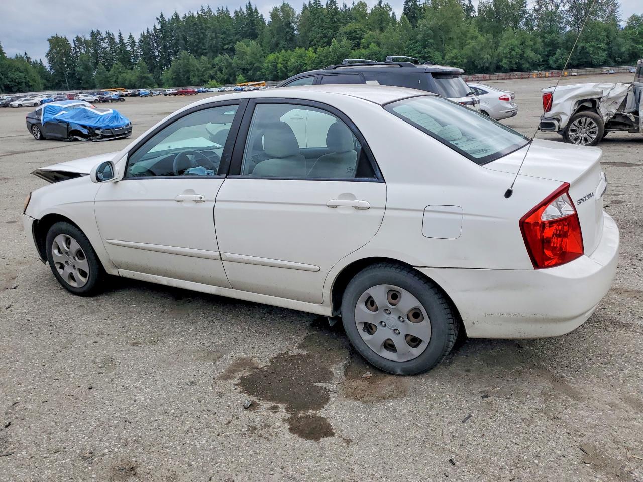 2005 Kia Spectra Lx White vin: KNAFE121855139338