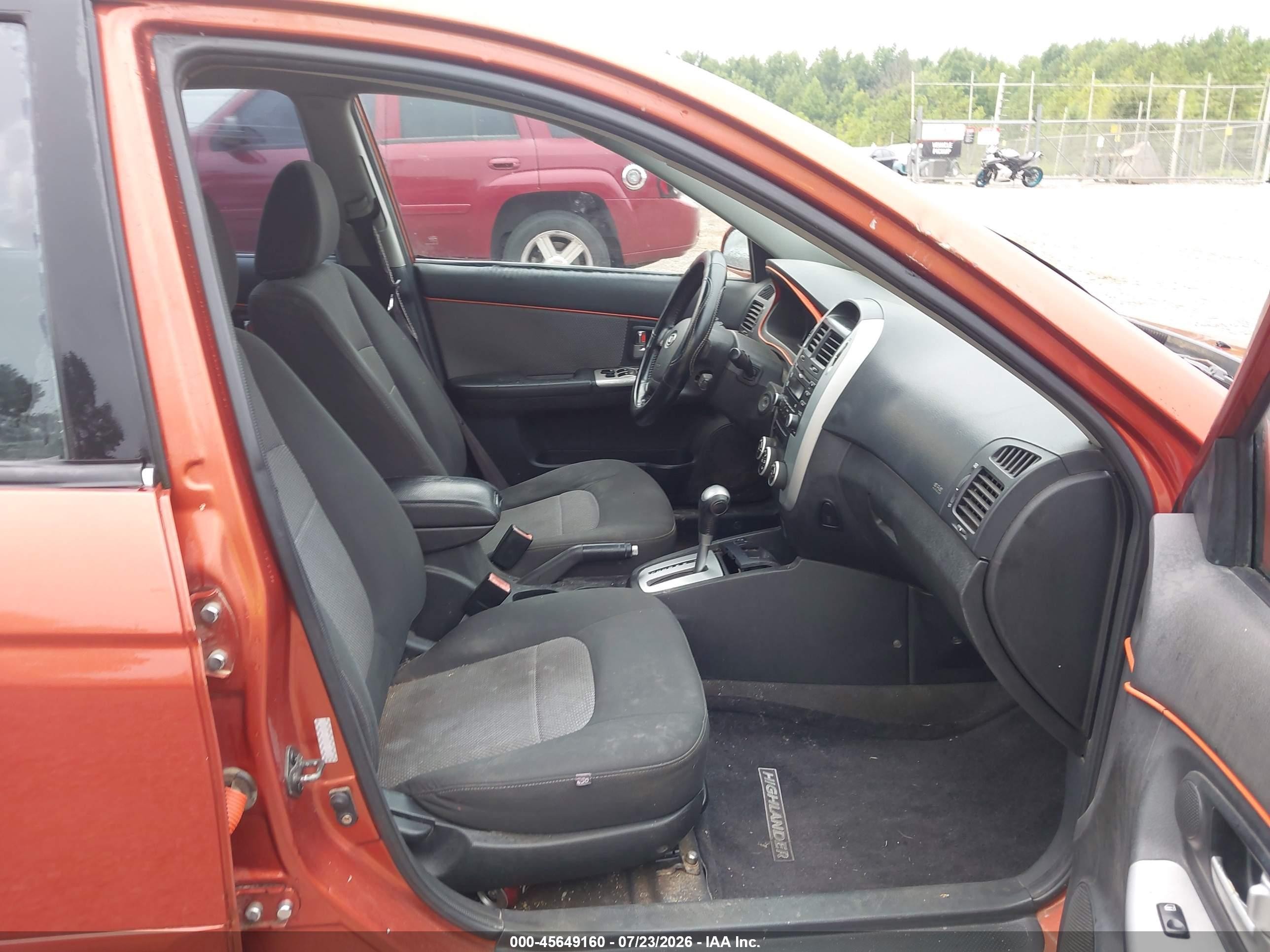 2007 Kia Spectra Sx Orange vin: KNAFE121875003472