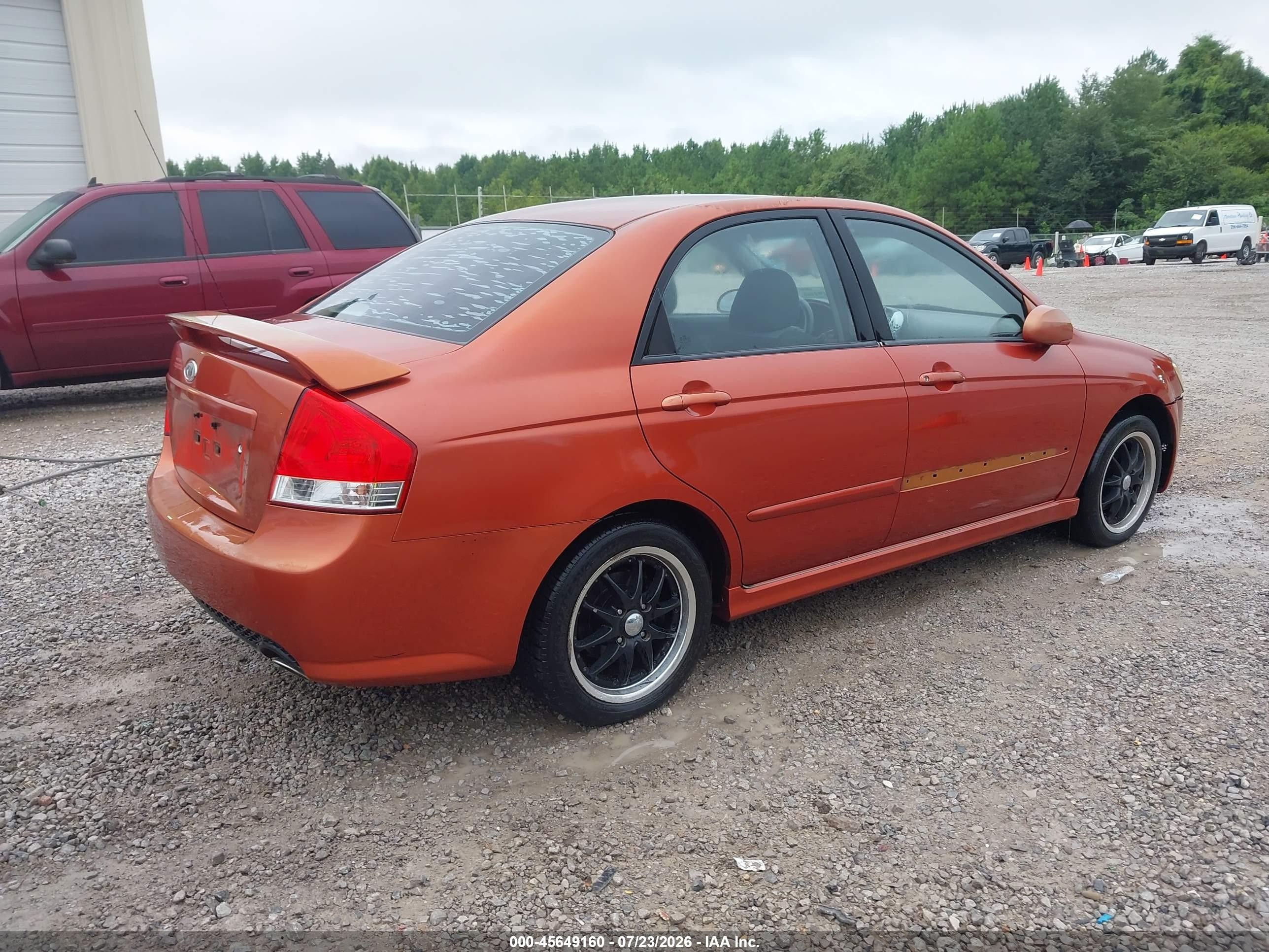2007 Kia Spectra Sx Orange vin: KNAFE121875003472