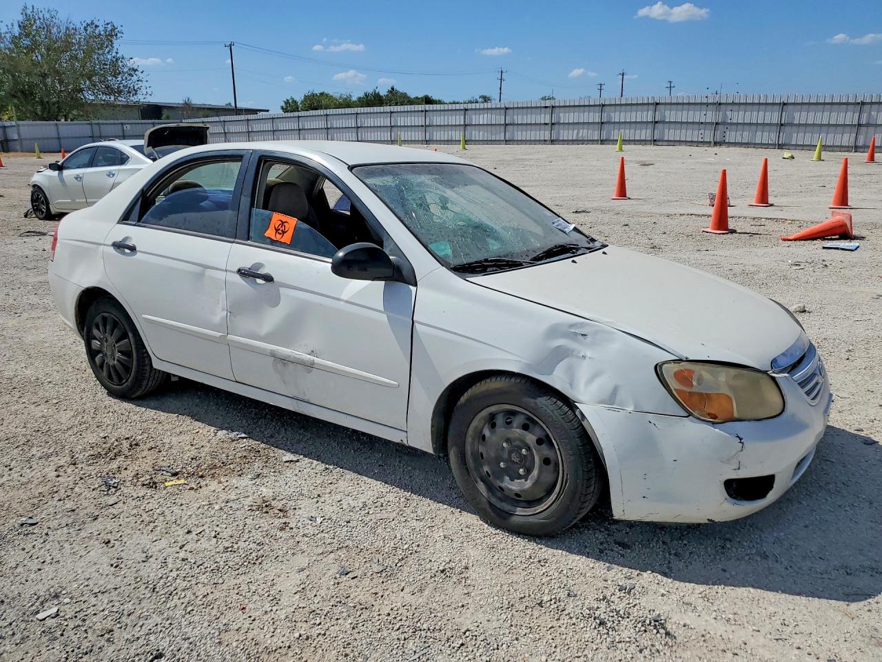 2007 Kia Spectra Lx White vin: KNAFE121875436385