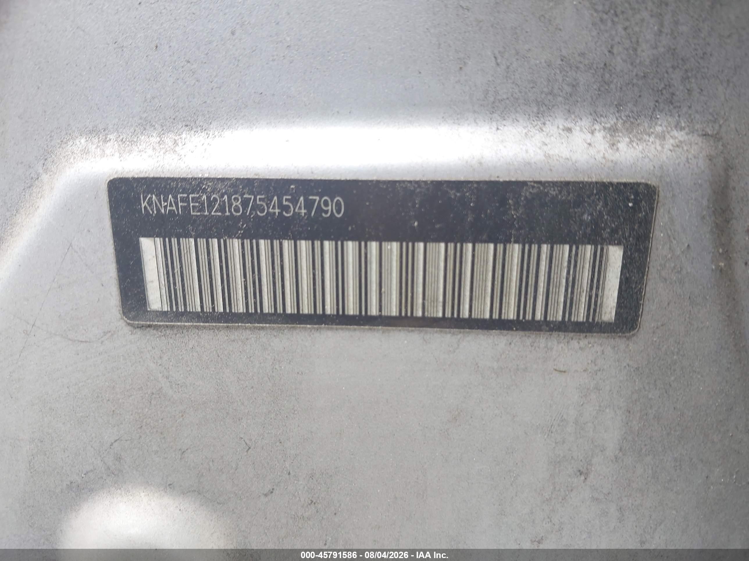 2007 Kia Spectra Ex Silver vin: KNAFE121875454790