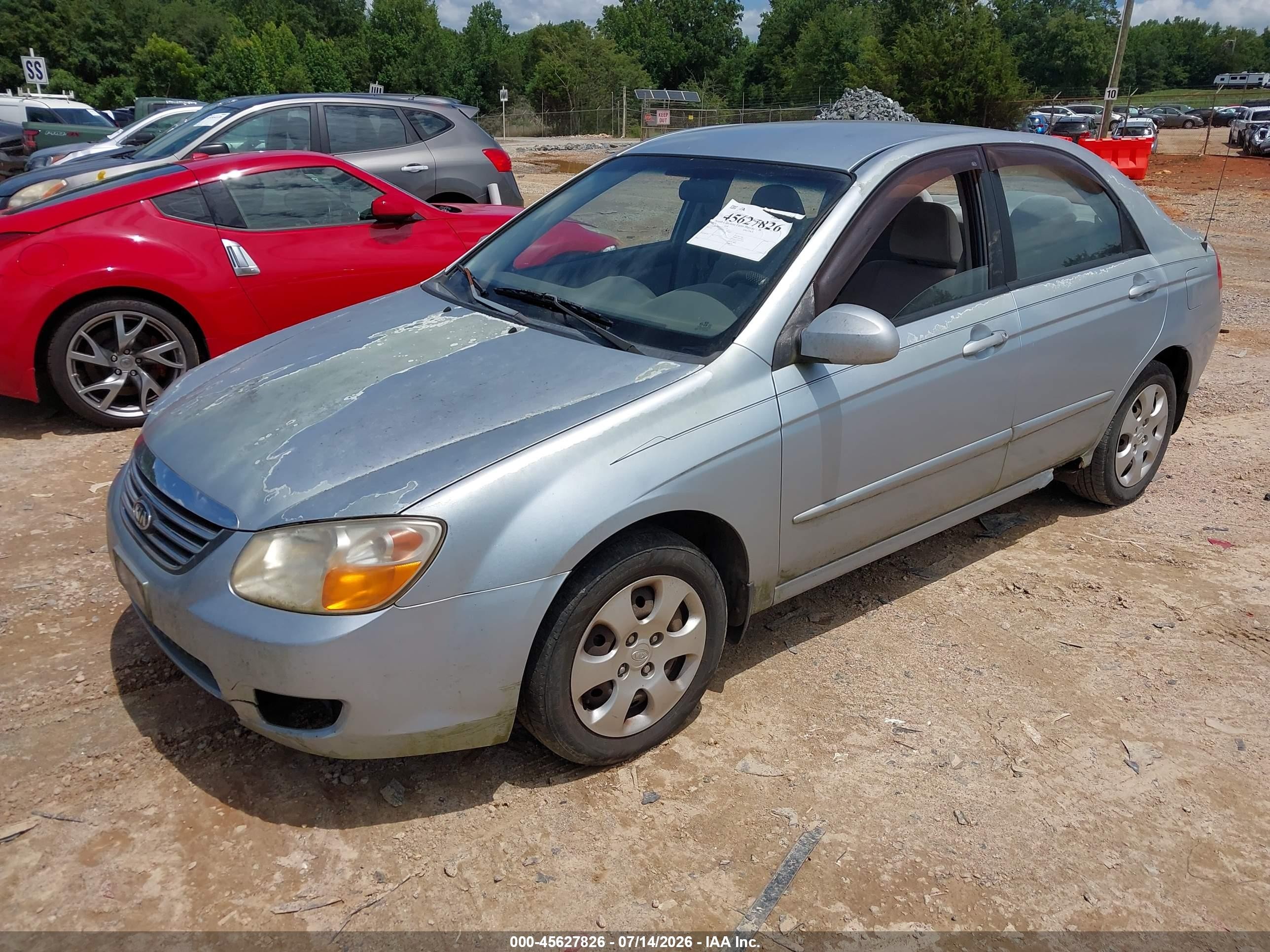 2008 Kia Spectra Lx Light Blue vin: KNAFE121885558746