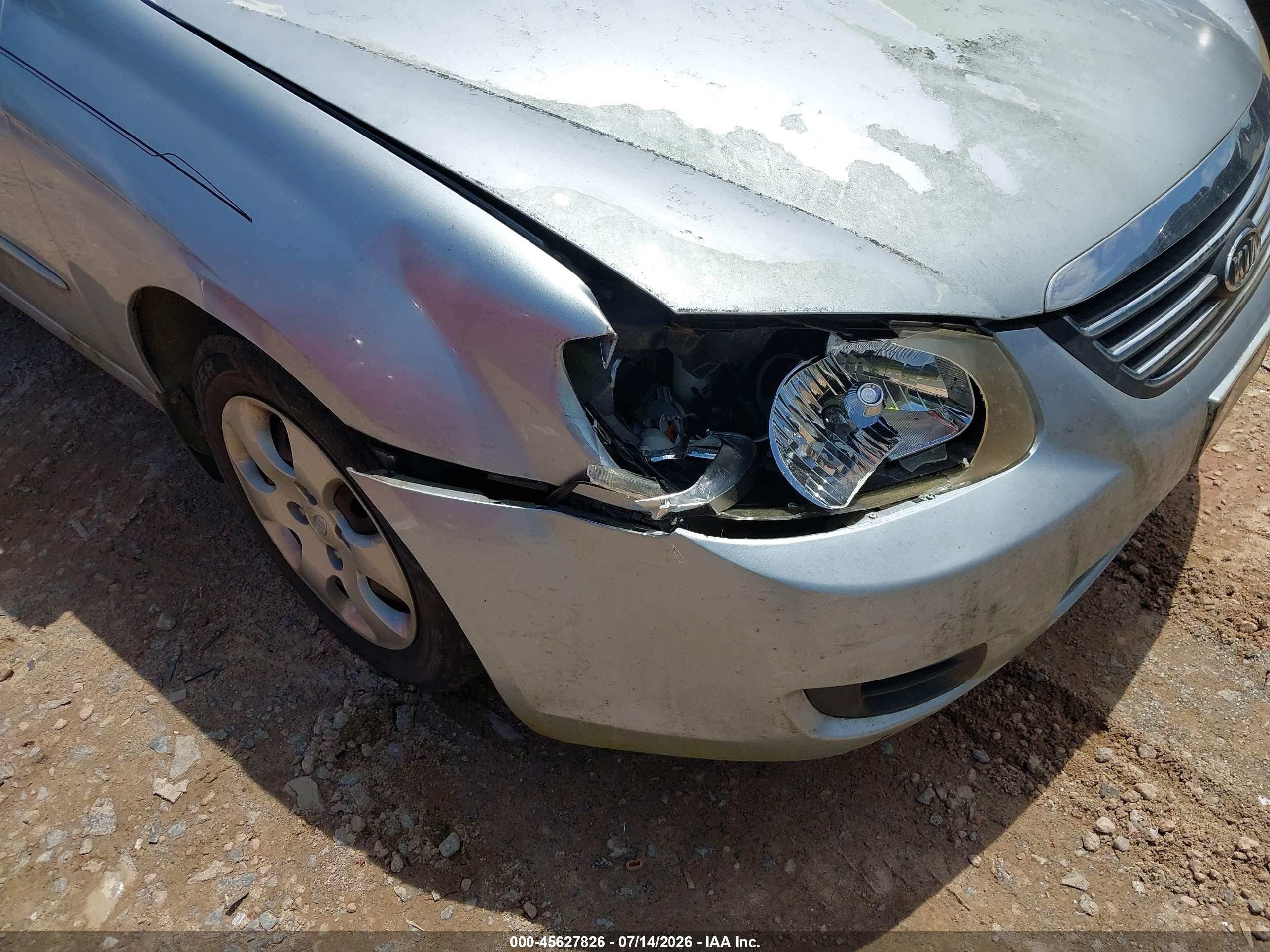 2008 Kia Spectra Lx Light Blue vin: KNAFE121885558746