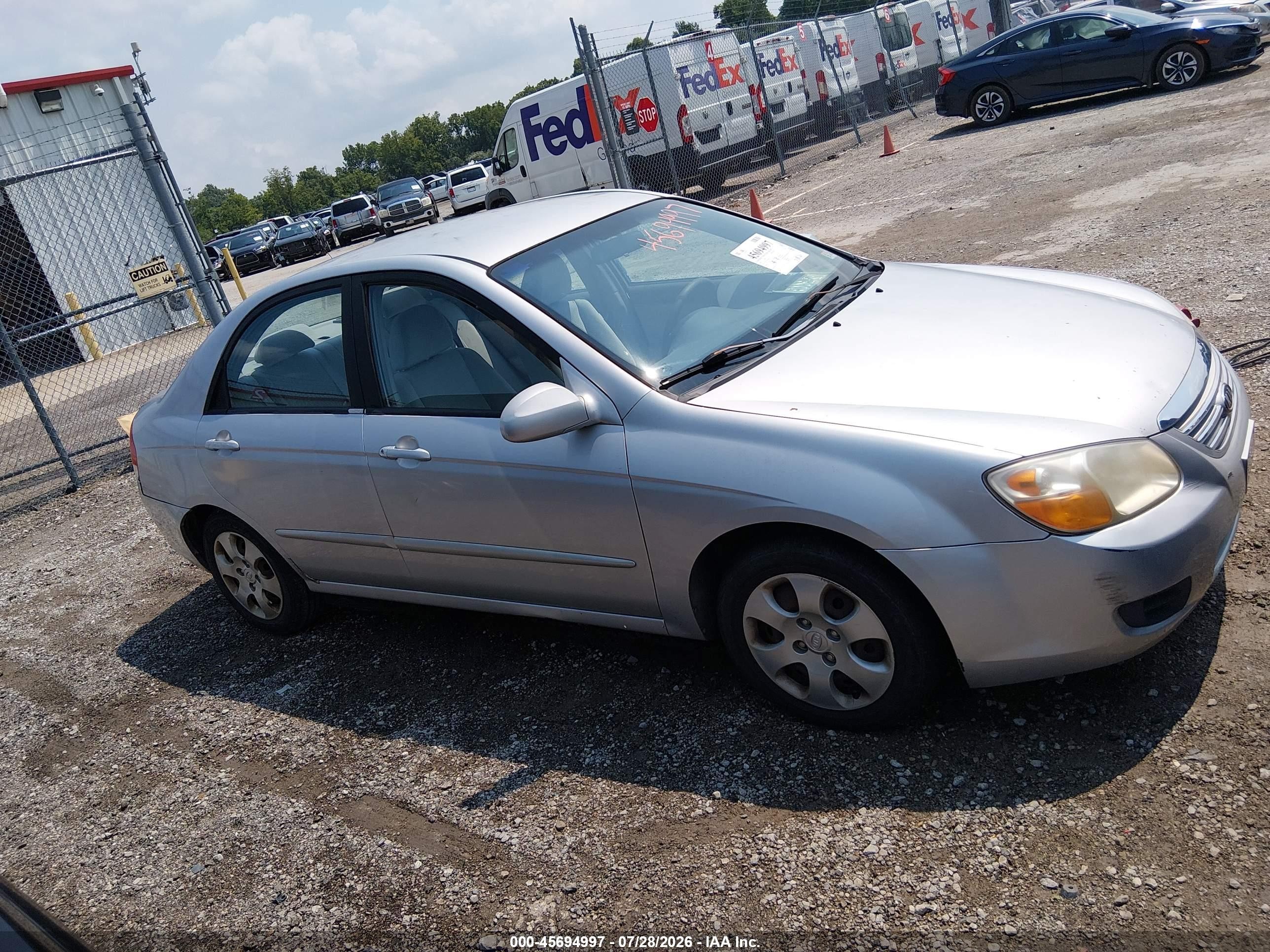 2007 Kia Spectra Ex Серебряный vin: KNAFE121975395720