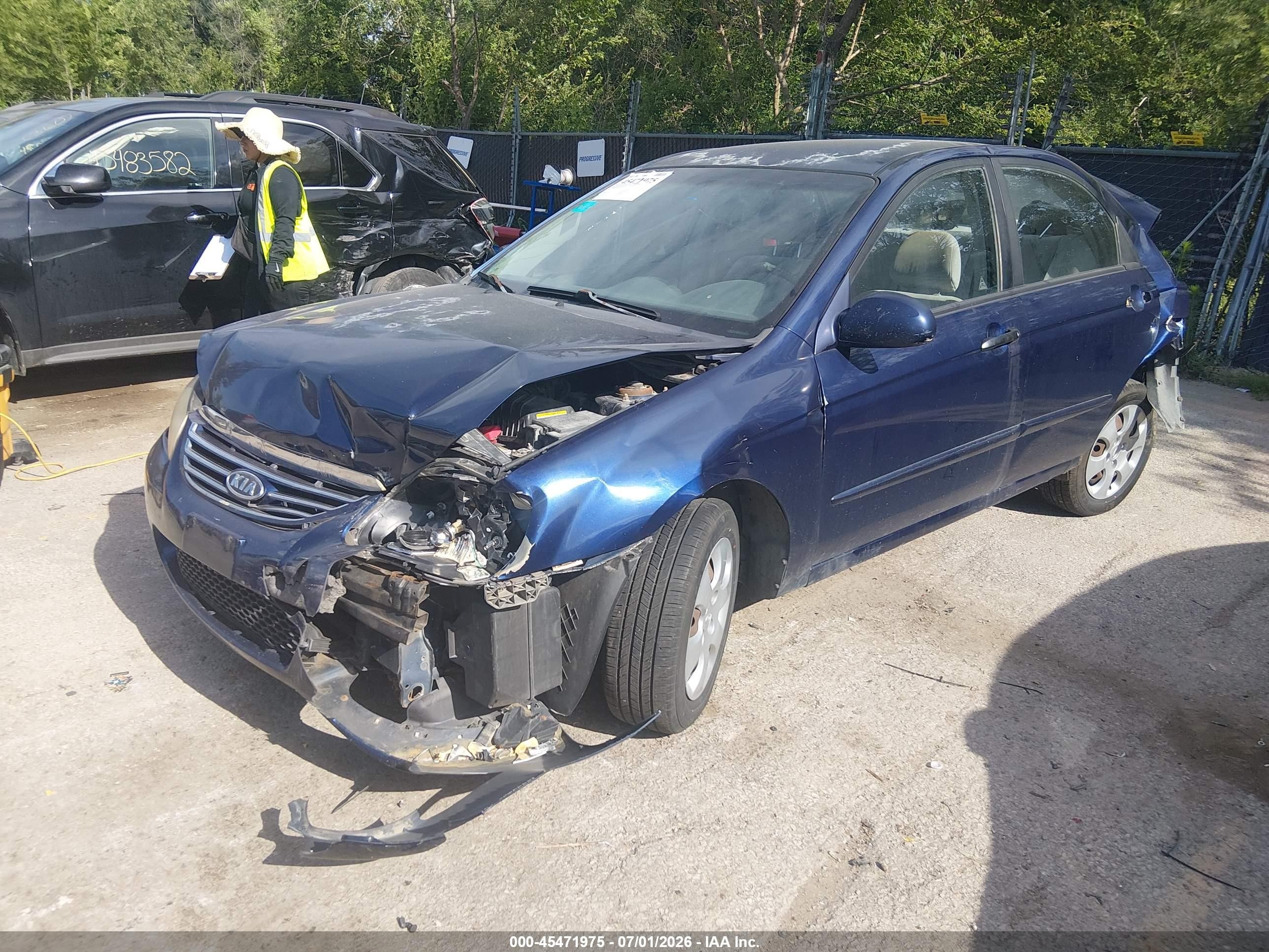 2007 Kia Spectra Ex Blue vin: KNAFE121975435312