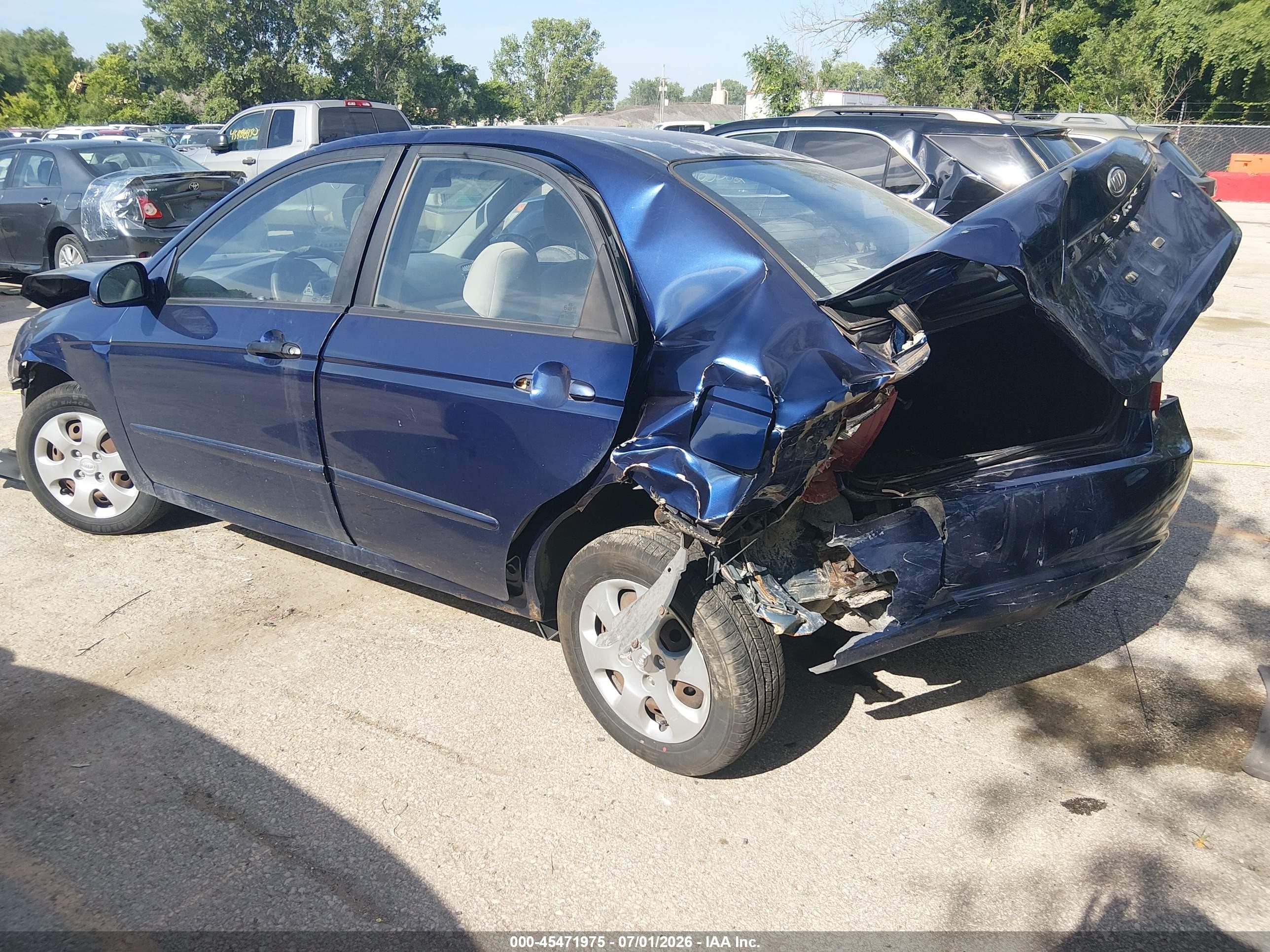 2007 Kia Spectra Ex Blue vin: KNAFE121975435312