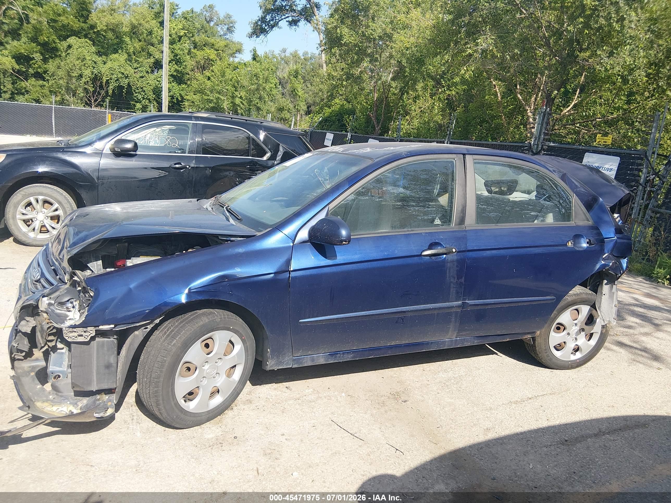2007 Kia Spectra Ex Blue vin: KNAFE121975435312