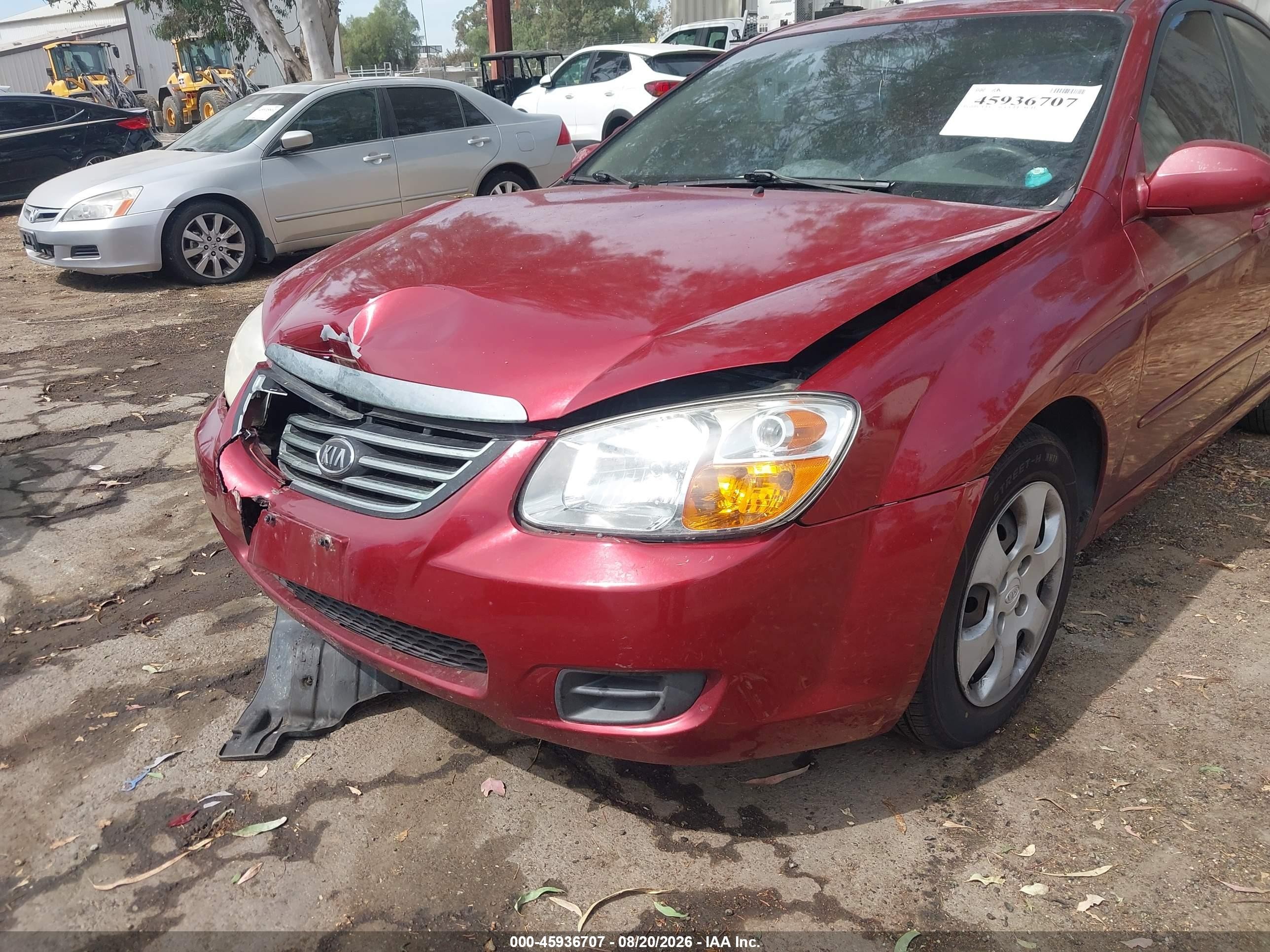 2007 Kia Spectra Ex Red vin: KNAFE121975439327