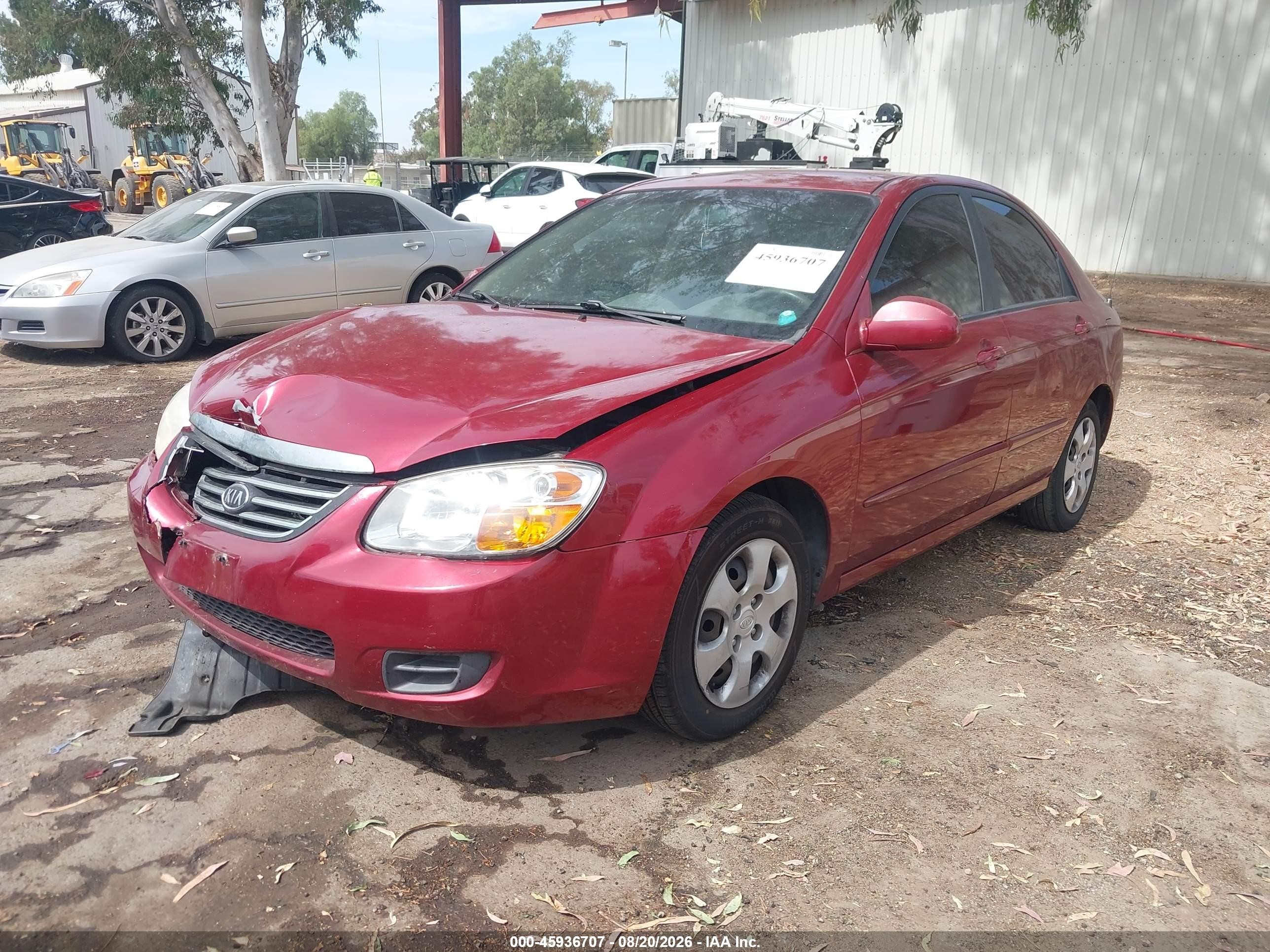 2007 Kia Spectra Ex Red vin: KNAFE121975439327