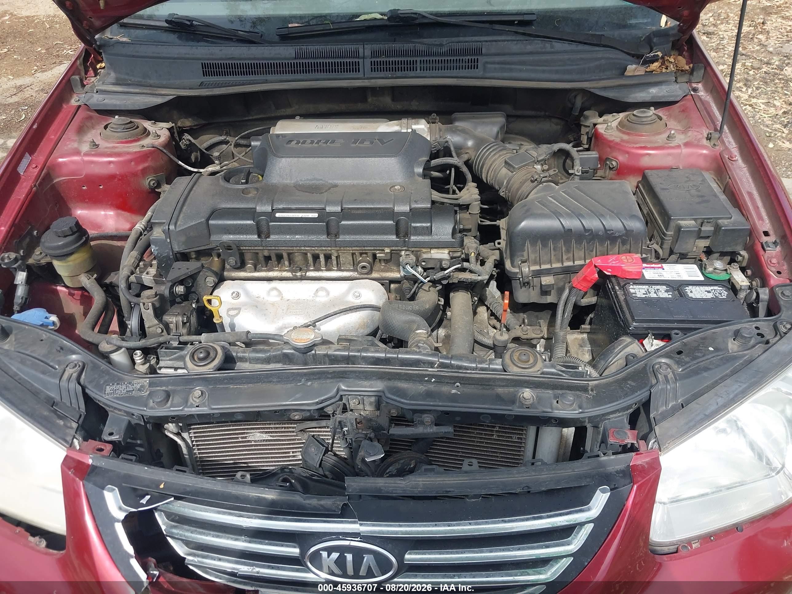 2007 Kia Spectra Ex Red vin: KNAFE121975439327