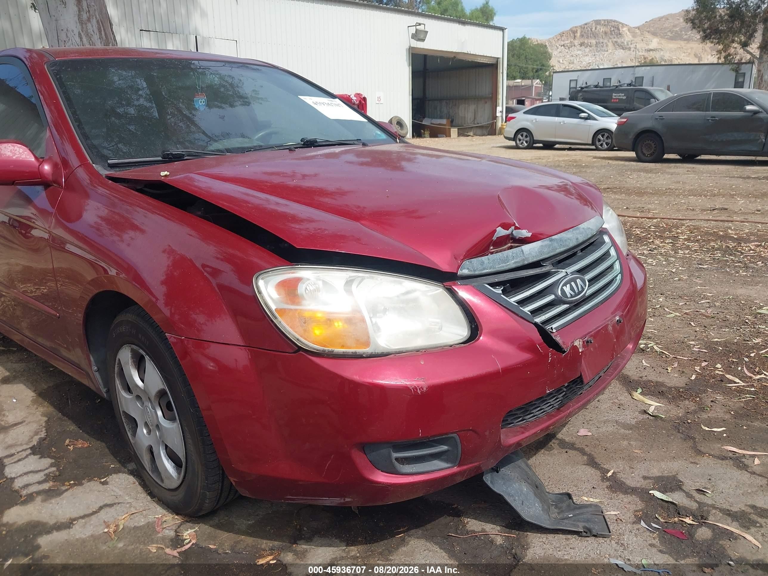 2007 Kia Spectra Ex Red vin: KNAFE121975439327