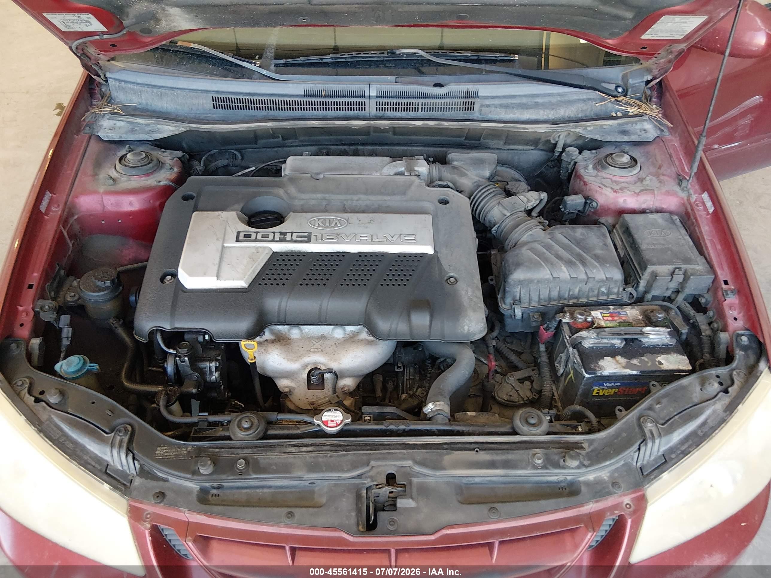 2005 Kia Spectra Ex/lx/sx Burgundy vin: KNAFE121X55164841