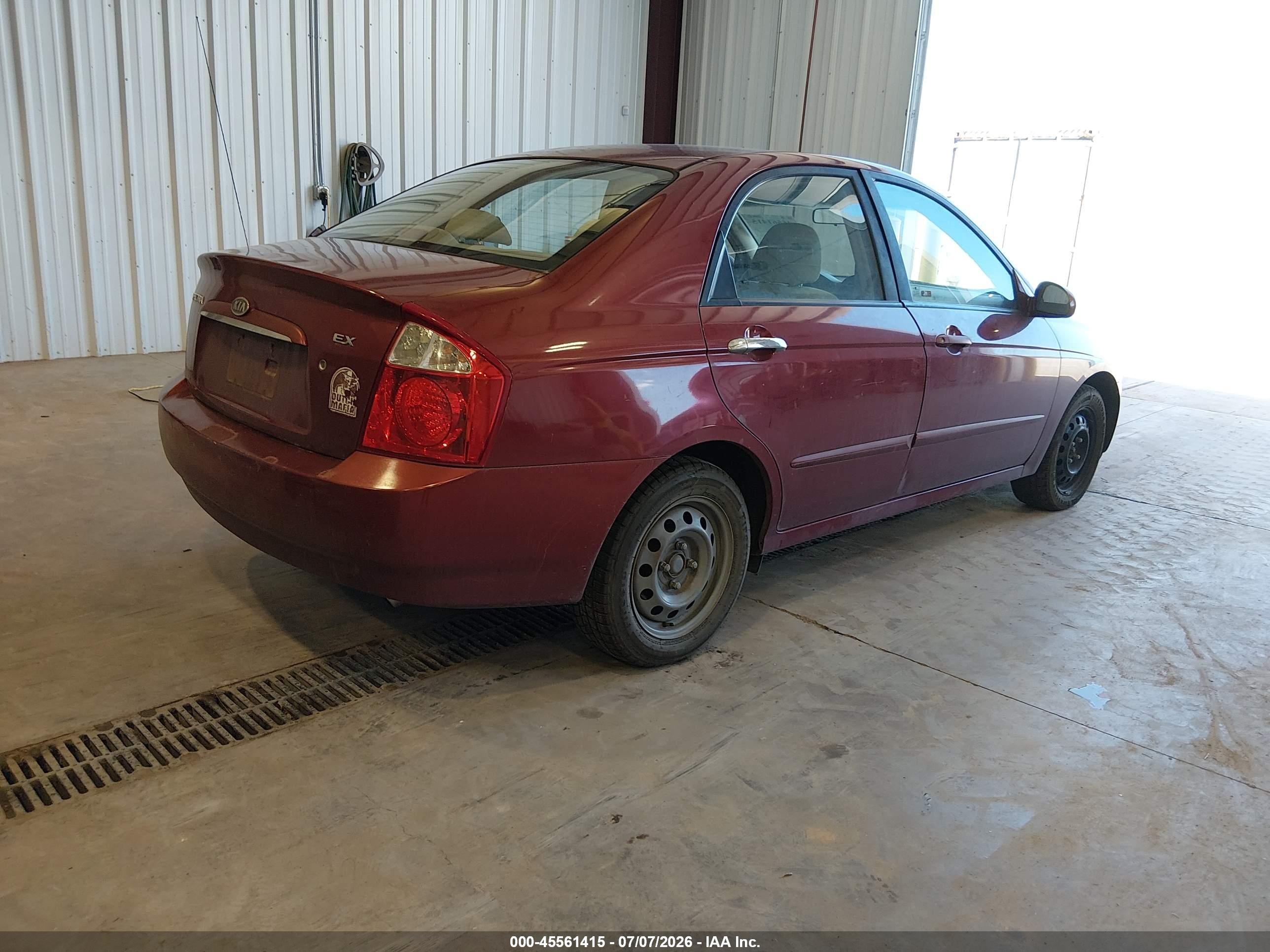2005 Kia Spectra Ex/lx/sx Burgundy vin: KNAFE121X55164841