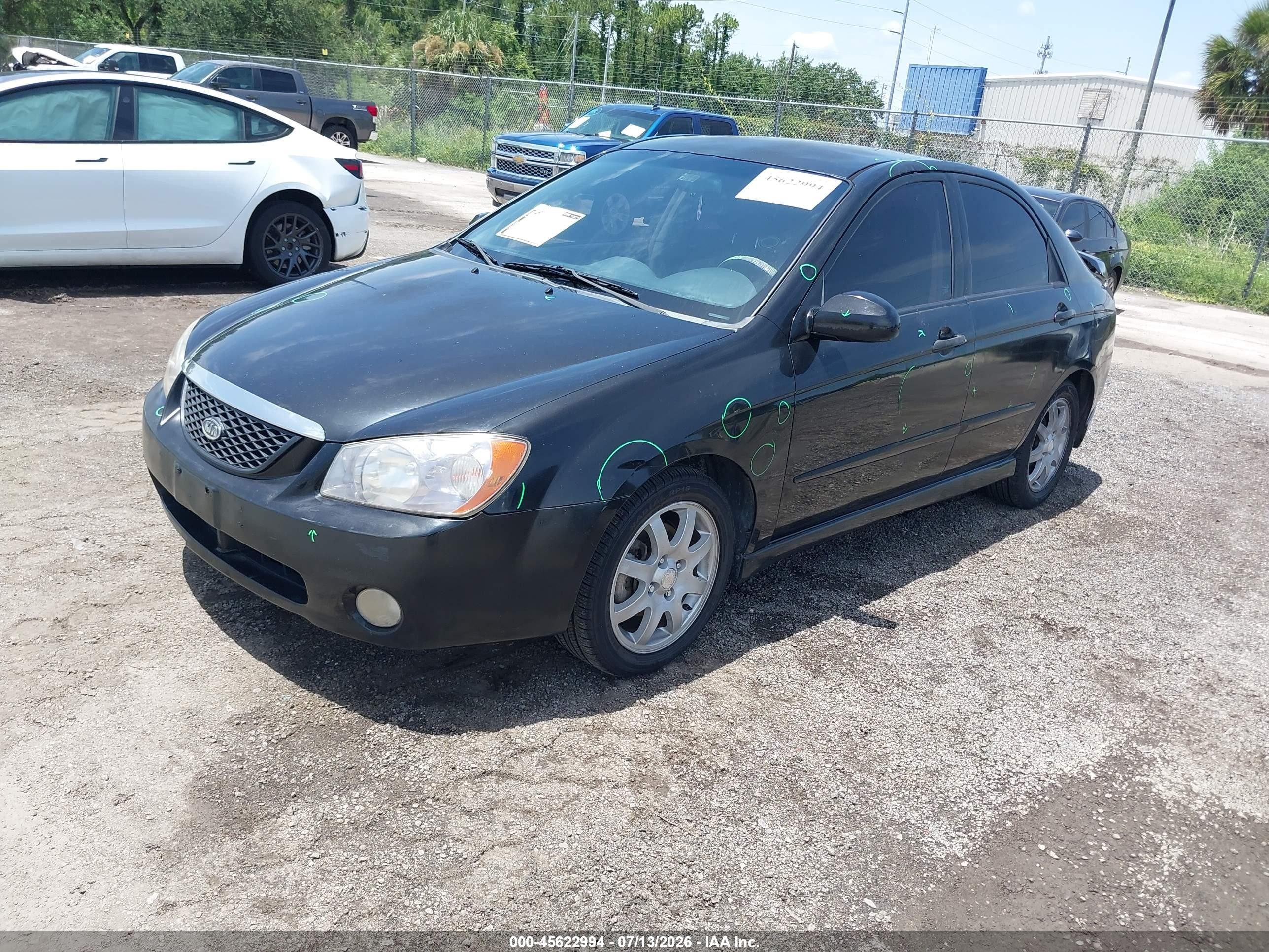 2006 Kia Spectra Ex/lx/sx Black vin: KNAFE121X65259742