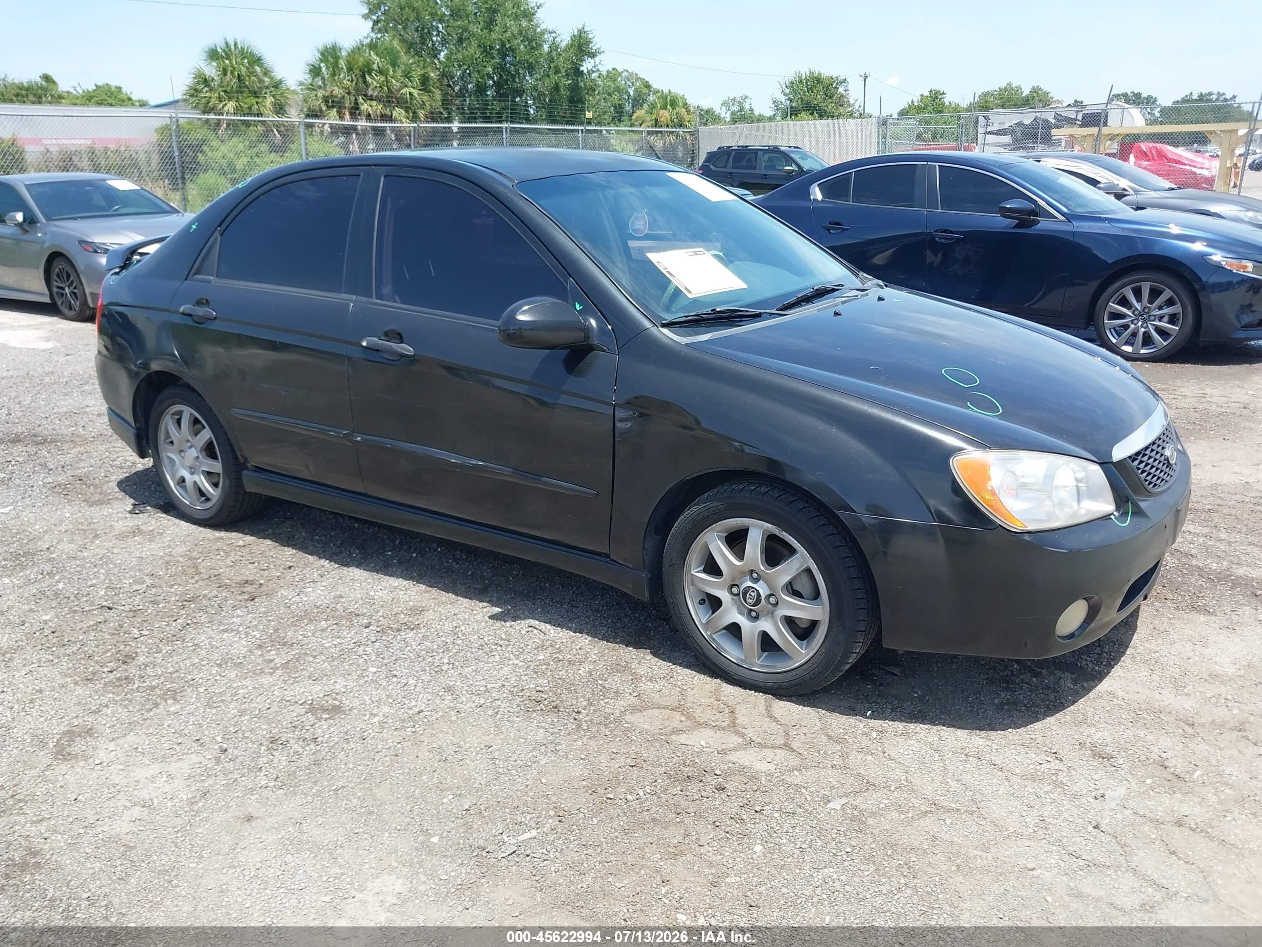 2006 Kia Spectra Ex/lx/sx Black vin: KNAFE121X65259742