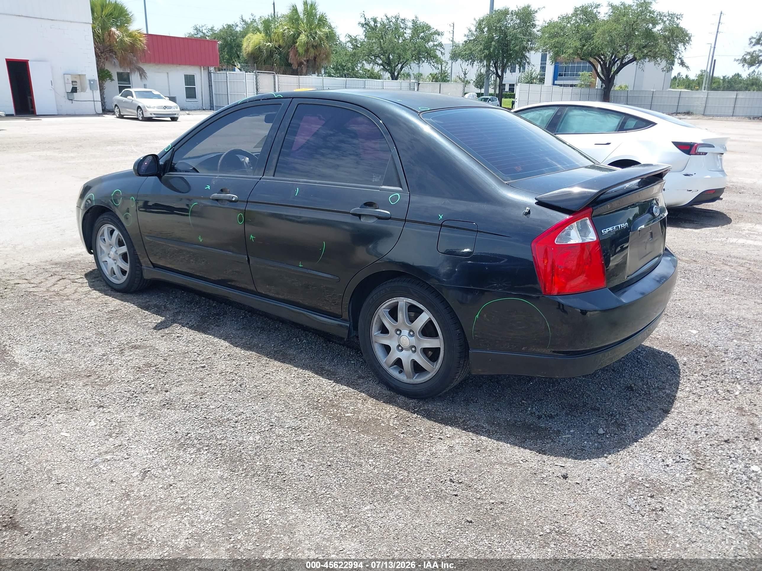 2006 Kia Spectra Ex/lx/sx Black vin: KNAFE121X65259742