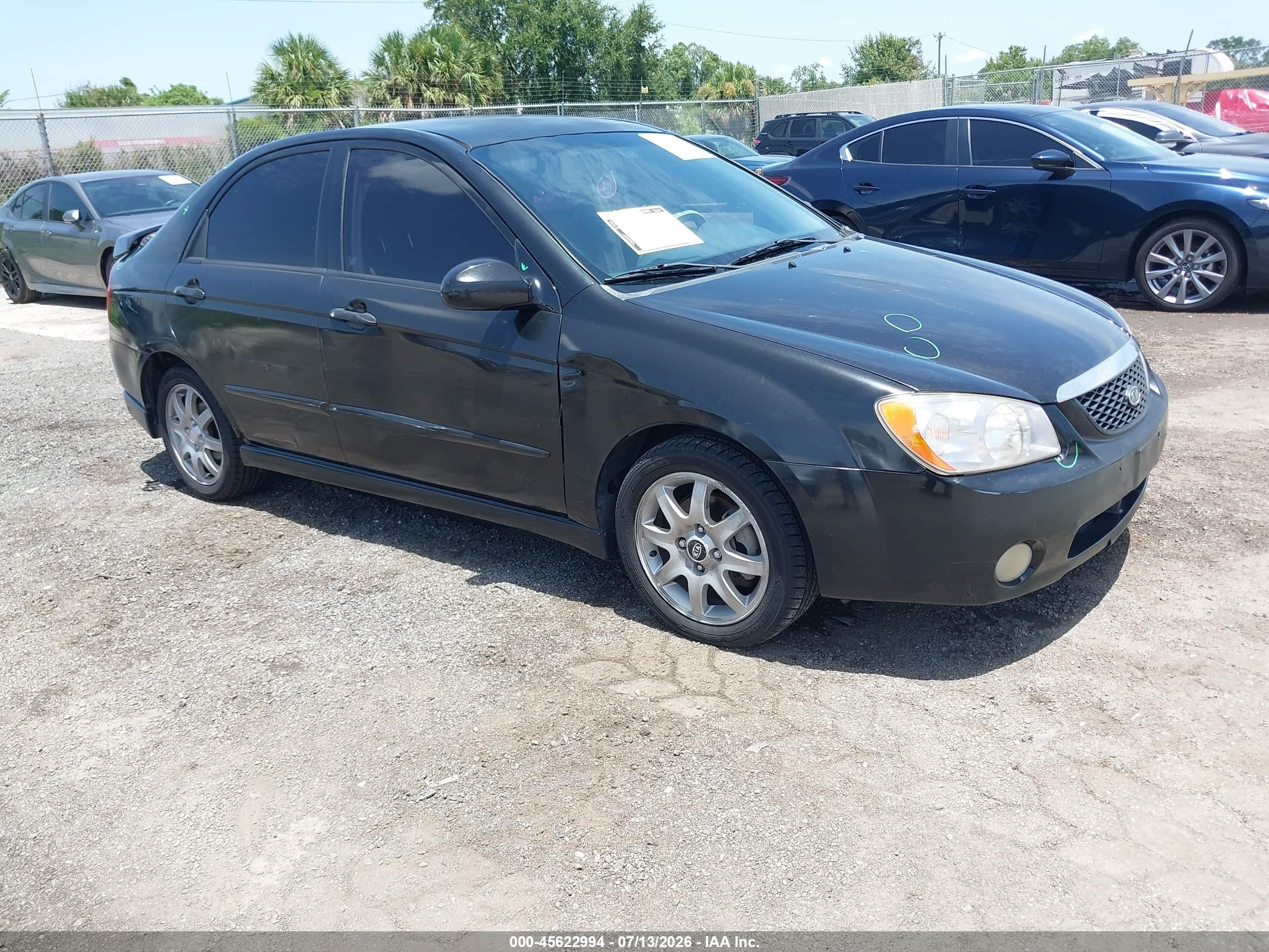 2006 Kia Spectra Ex/lx/sx Black vin: KNAFE121X65259742