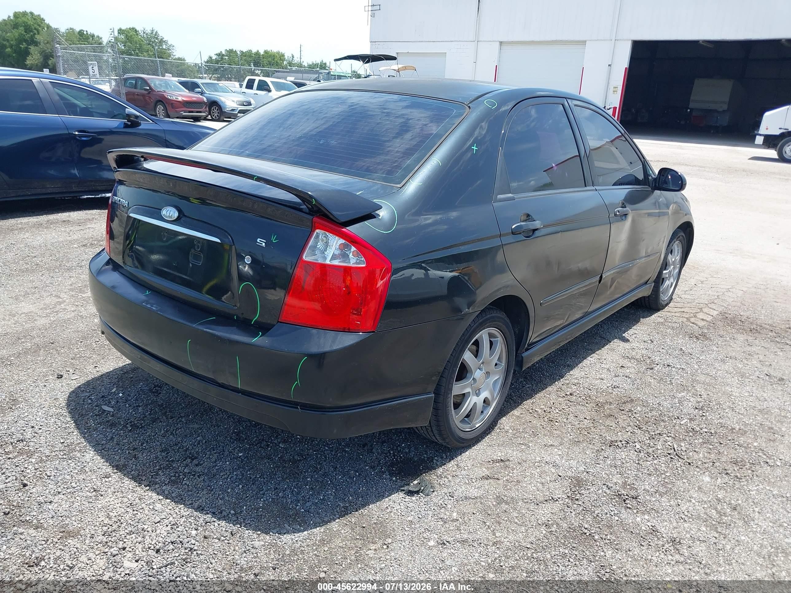 2006 Kia Spectra Ex/lx/sx Black vin: KNAFE121X65259742