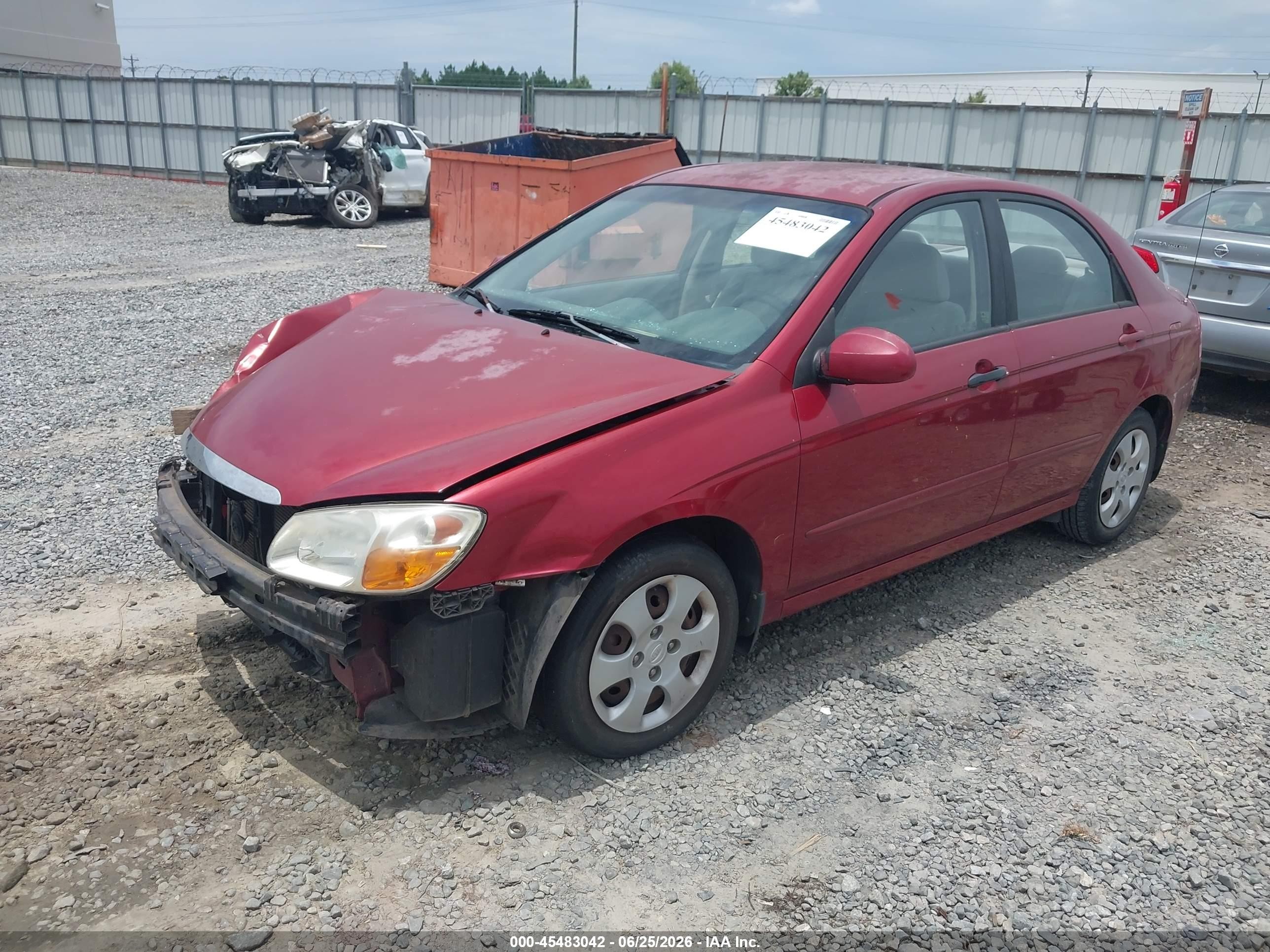 2008 Kia Spectra Ex Red vin: KNAFE121X85547540