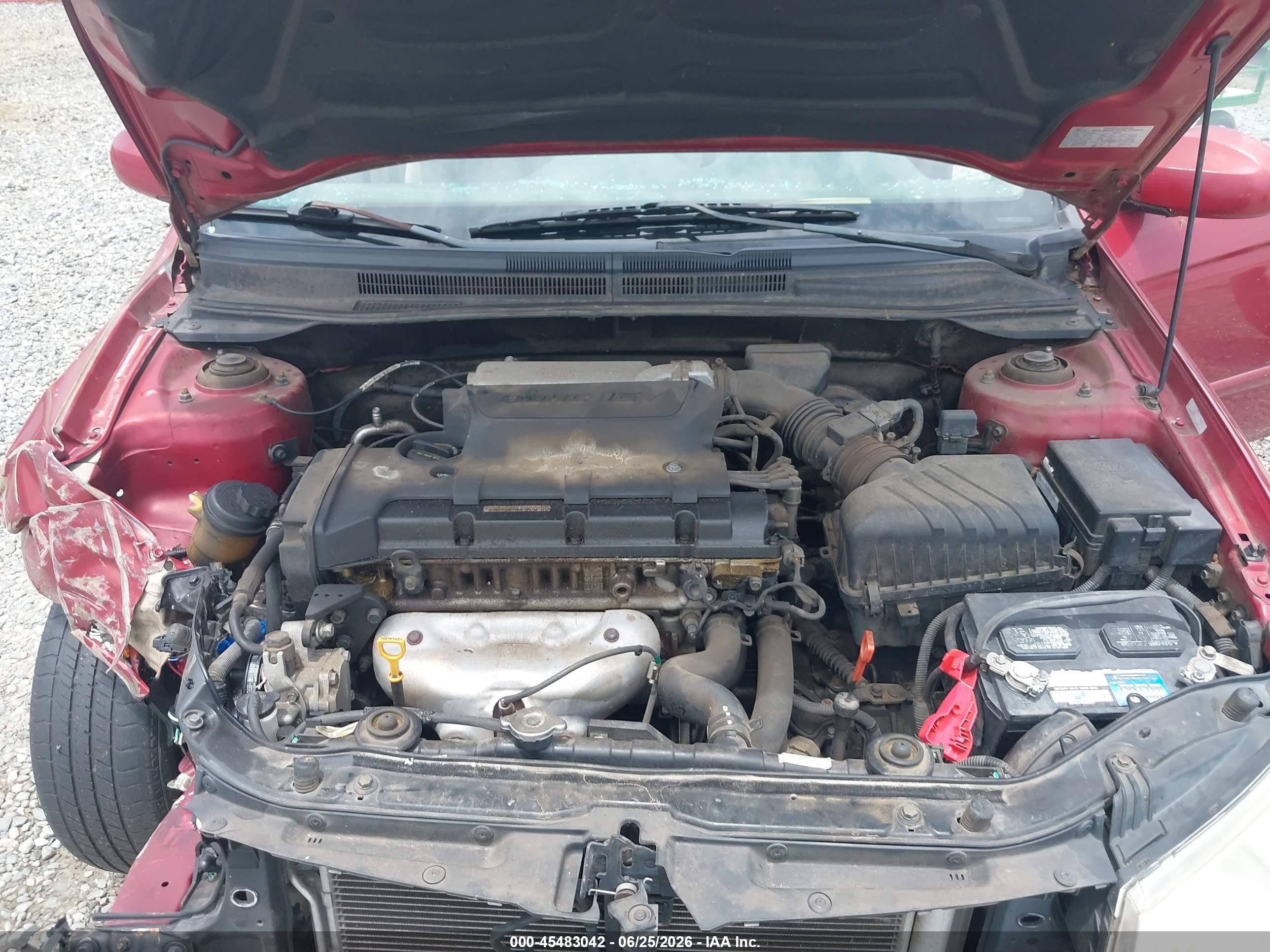 2008 Kia Spectra Ex Red vin: KNAFE121X85547540