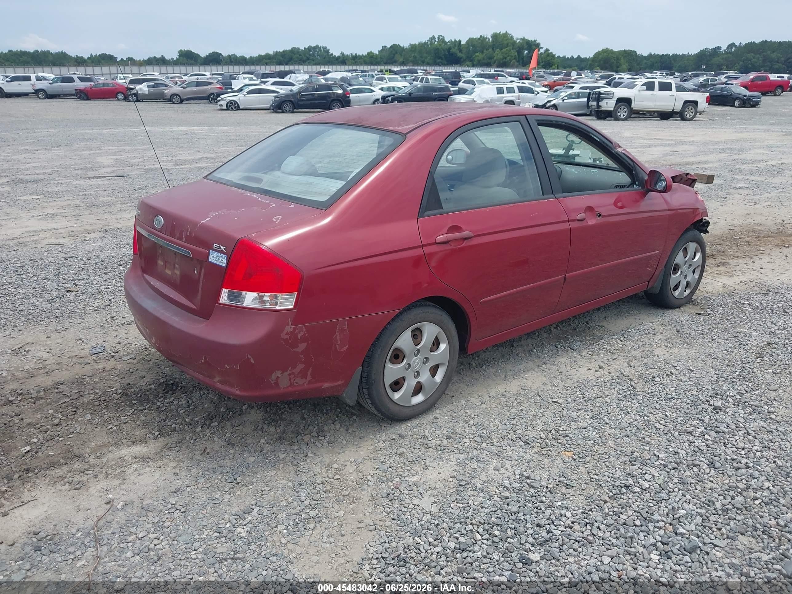 2008 Kia Spectra Ex Red vin: KNAFE121X85547540