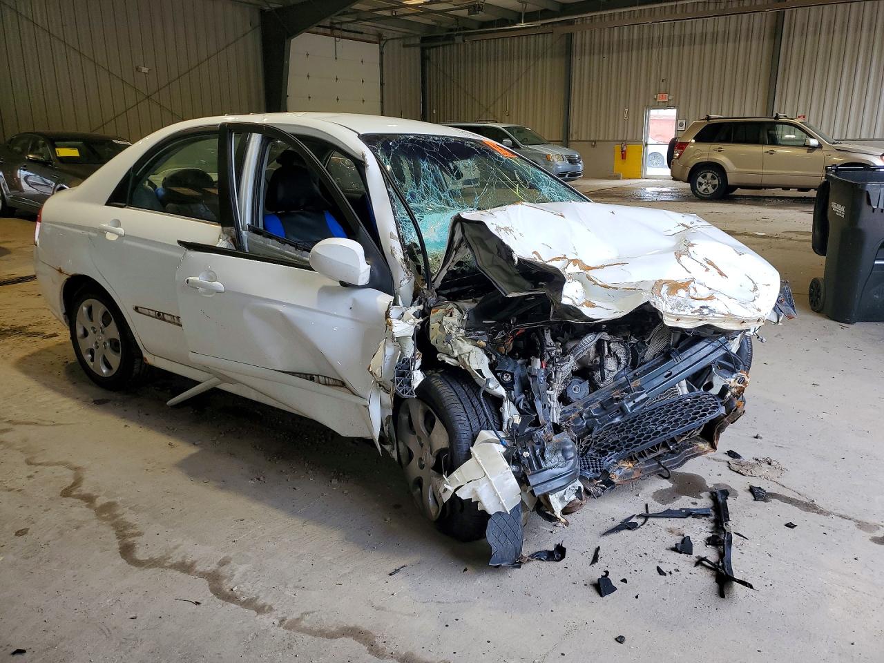 2008 Kia Spectra Lx White vin: KNAFE122085548527