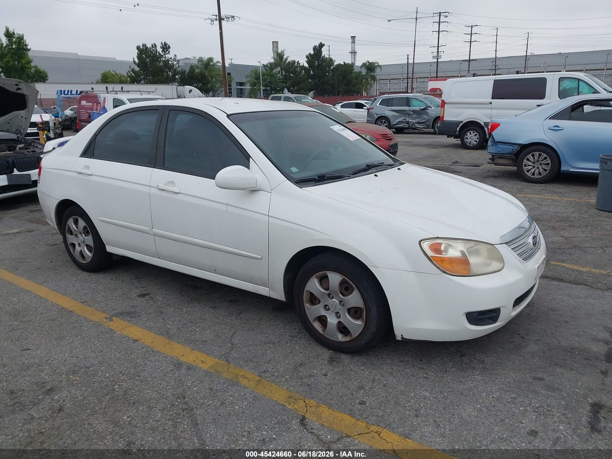 2007 Kia Spectra Ex White vin: KNAFE122175466272