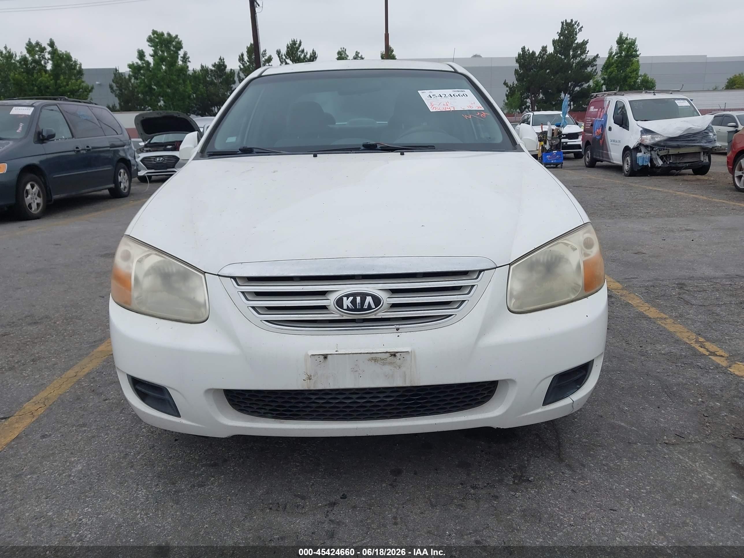 2007 Kia Spectra Ex White vin: KNAFE122175466272