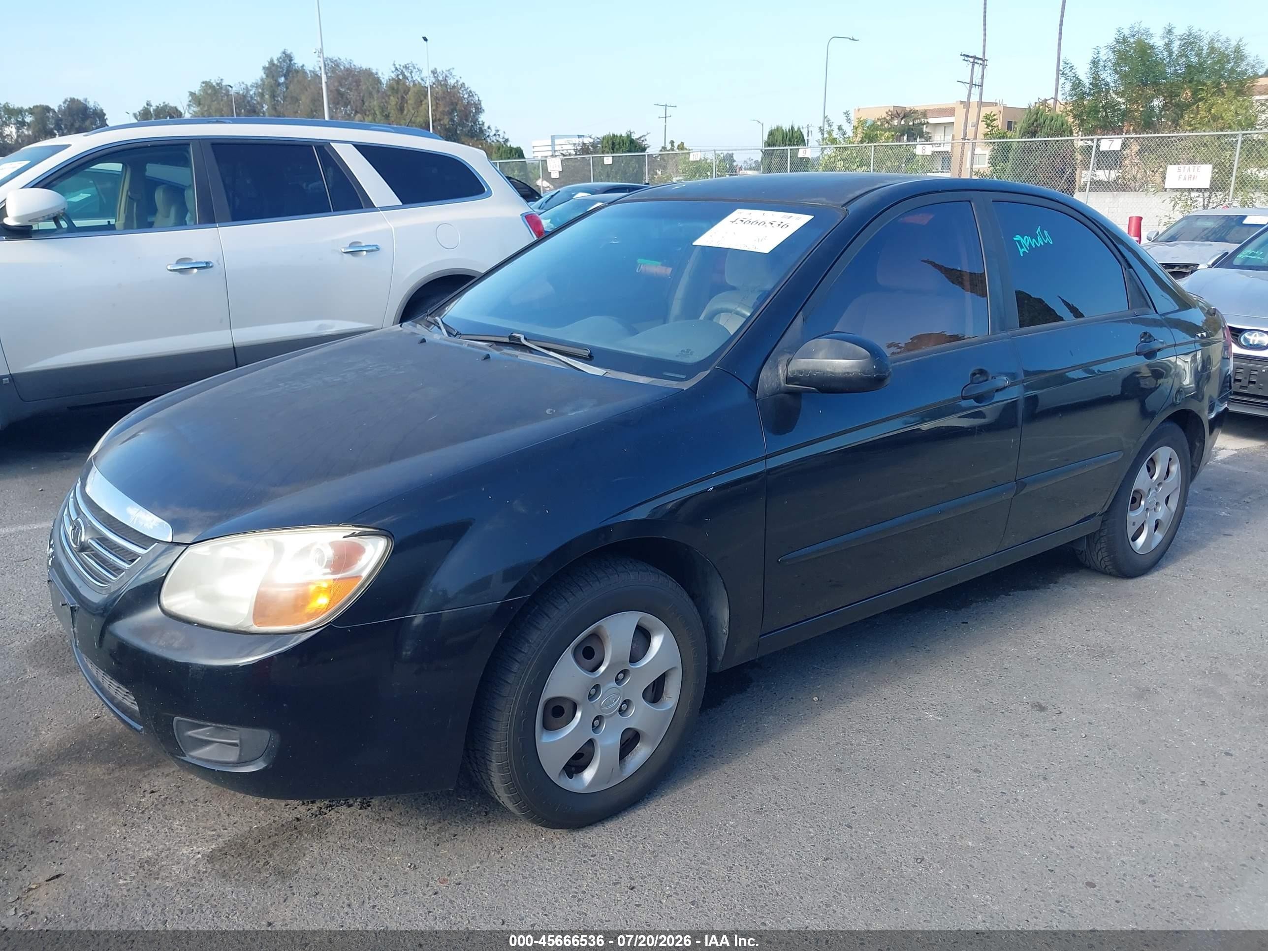 2008 Kia Spectra Ex Черный vin: KNAFE122185584775