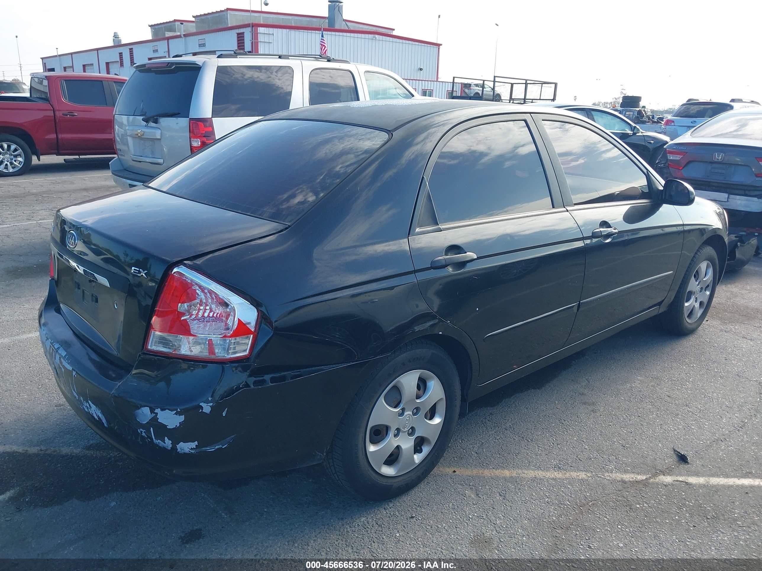 2008 Kia Spectra Ex Черный vin: KNAFE122185584775