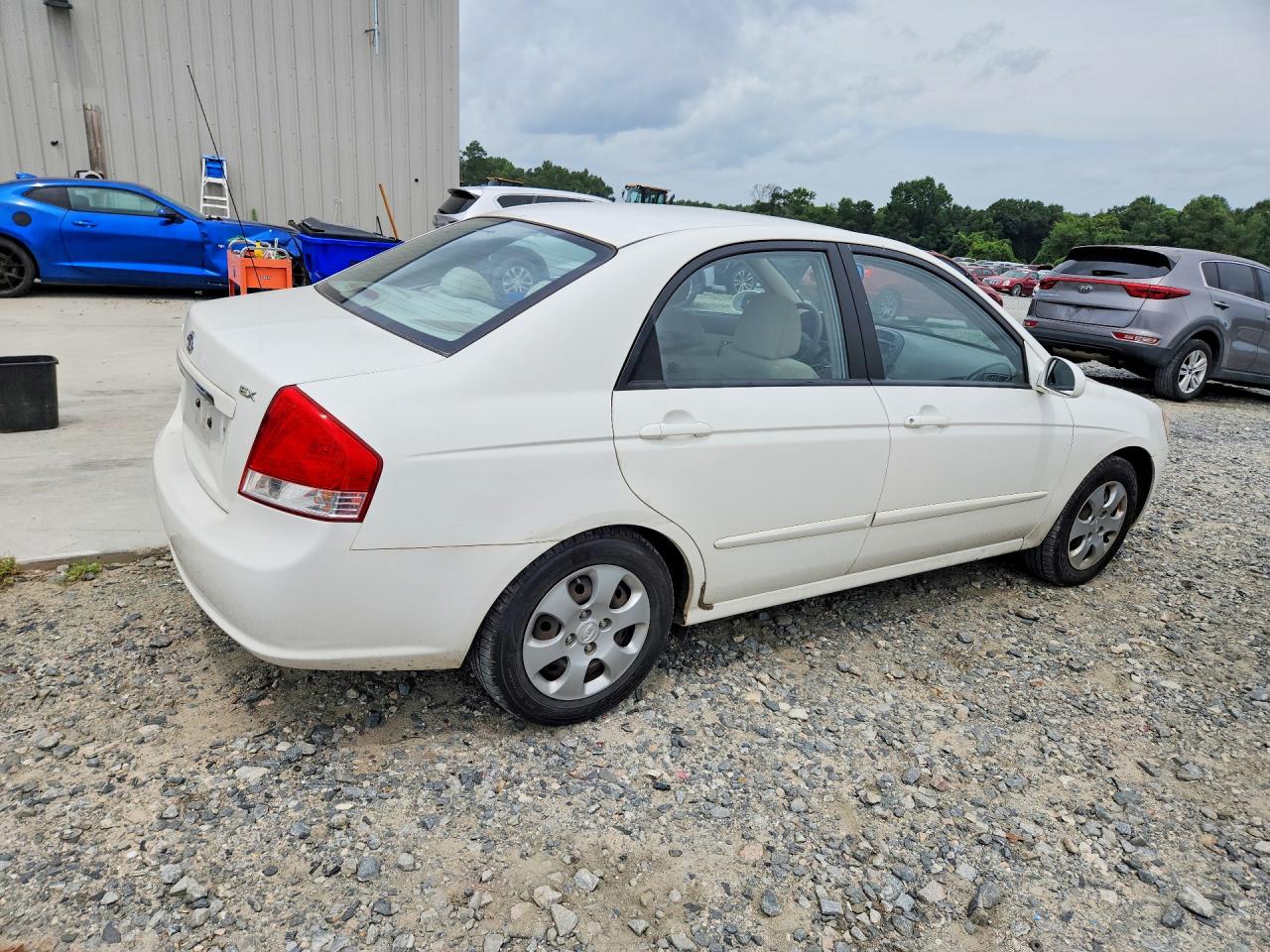 2007 Kia Spectra Lx White vin: KNAFE122375395463