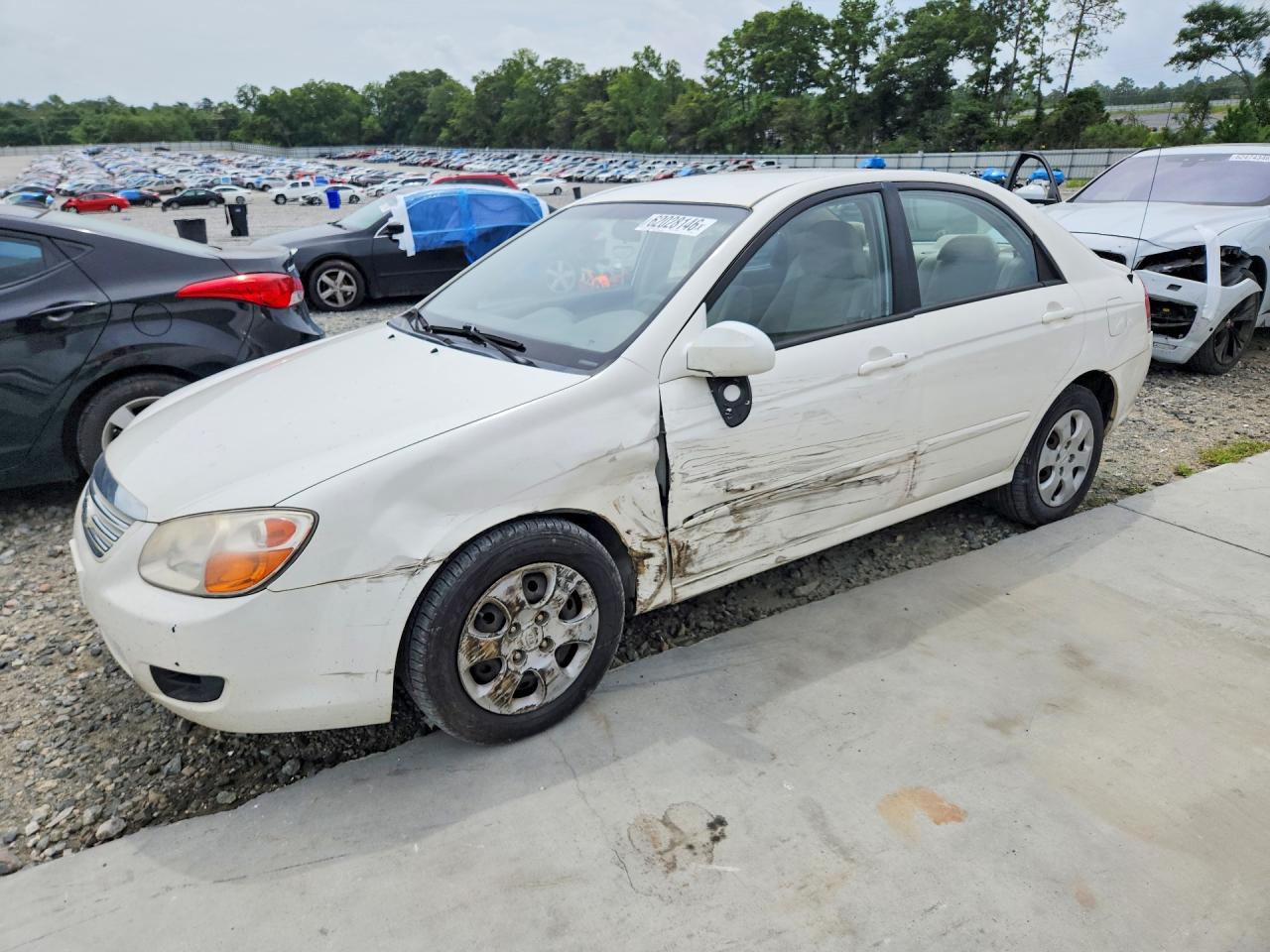 2007 Kia Spectra Lx White vin: KNAFE122375395463