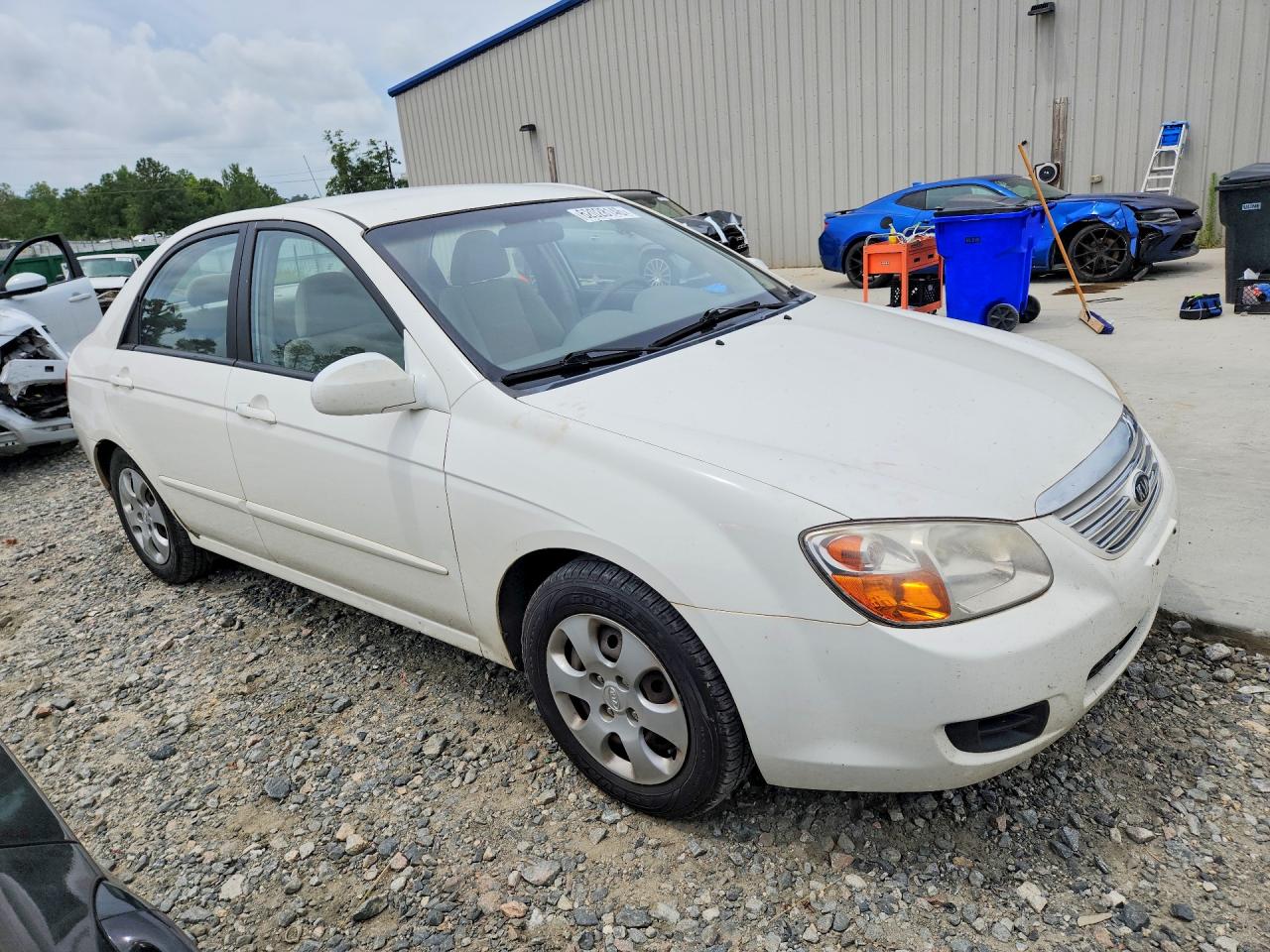 2007 Kia Spectra Lx White vin: KNAFE122375395463