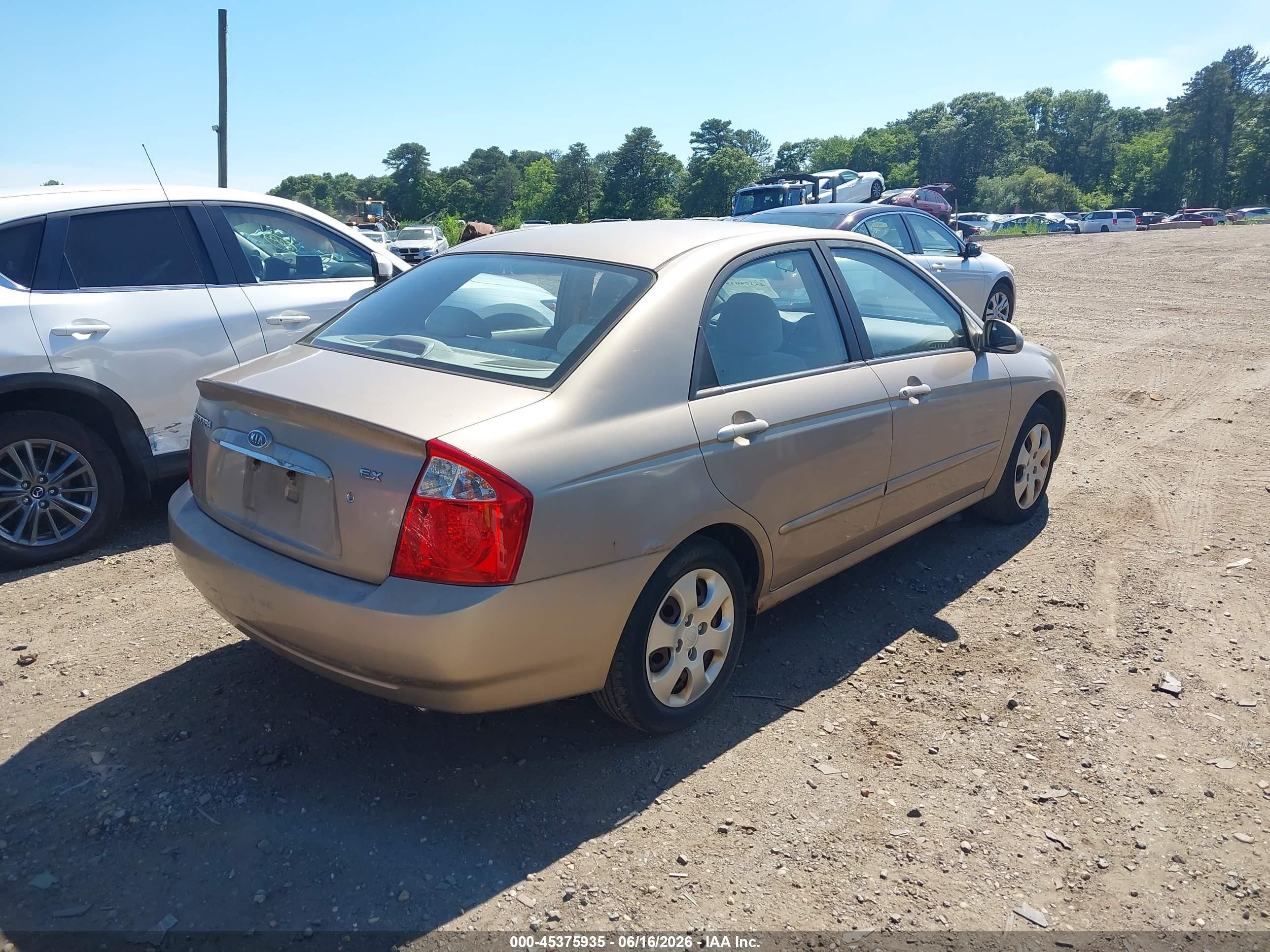 2005 Kia Spectra Ex/lx/sx Золотой vin: KNAFE122655157121