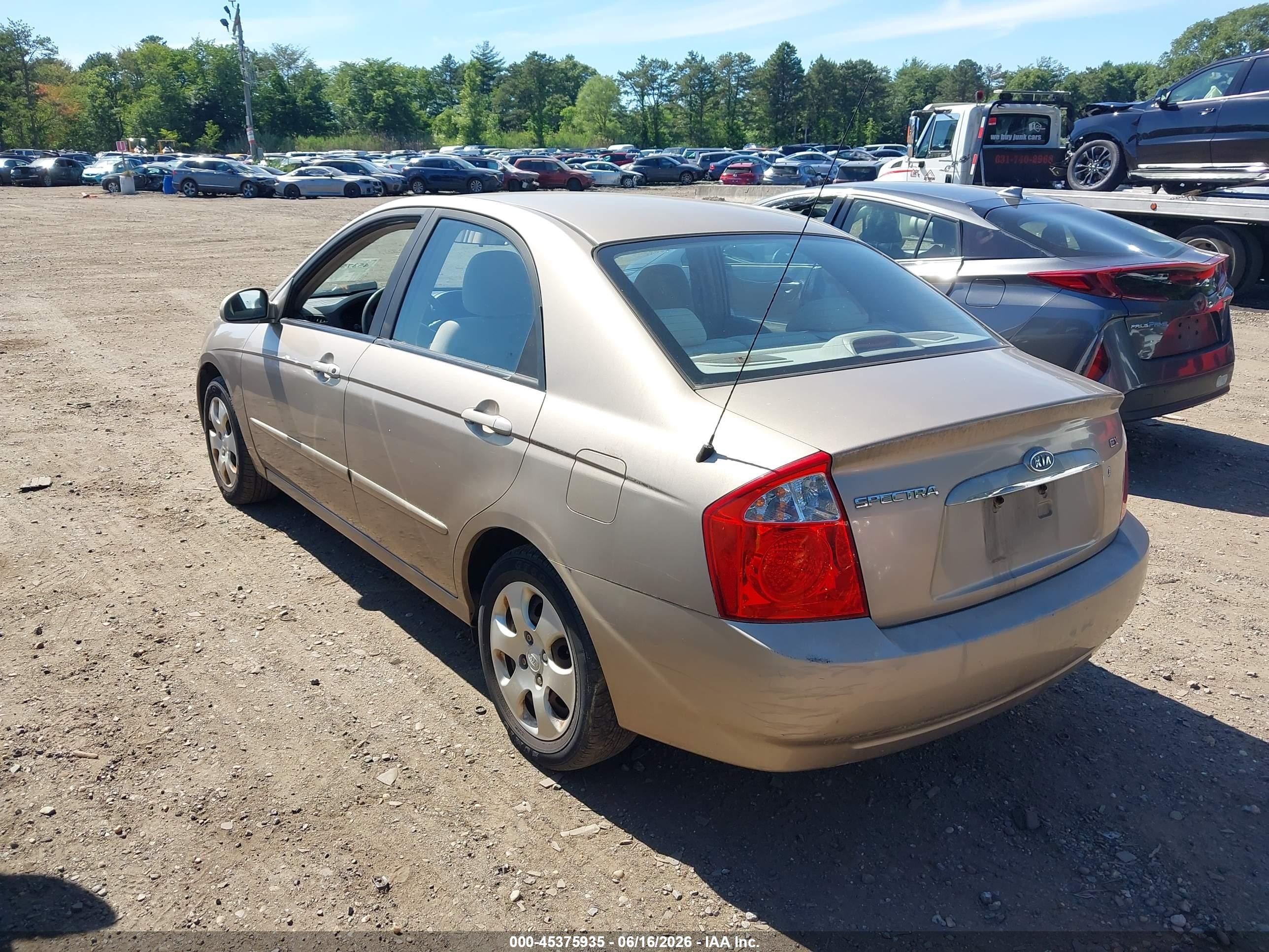 2005 Kia Spectra Ex/lx/sx Золотой vin: KNAFE122655157121
